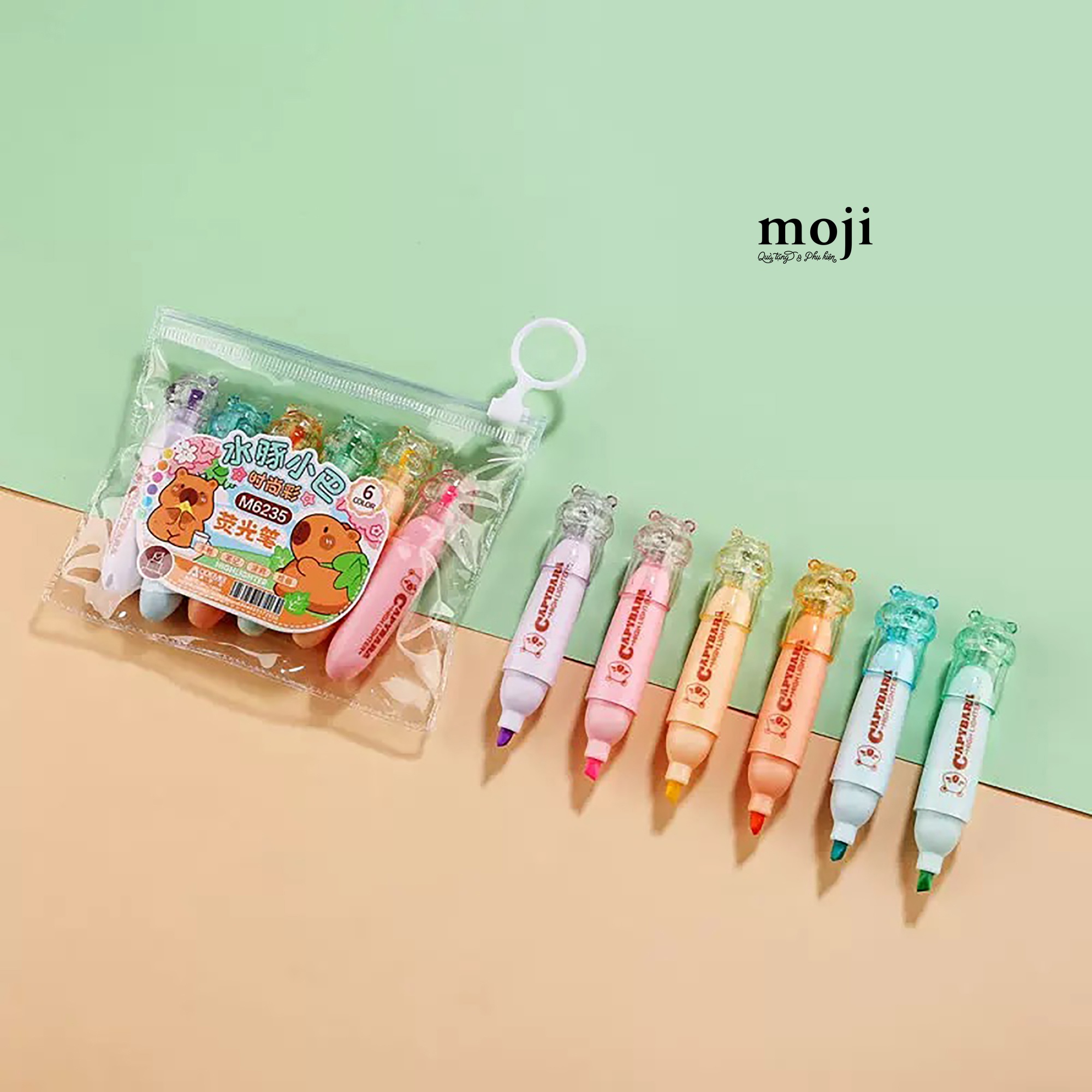 Bút nhớ dòng Capybara colorful face set6