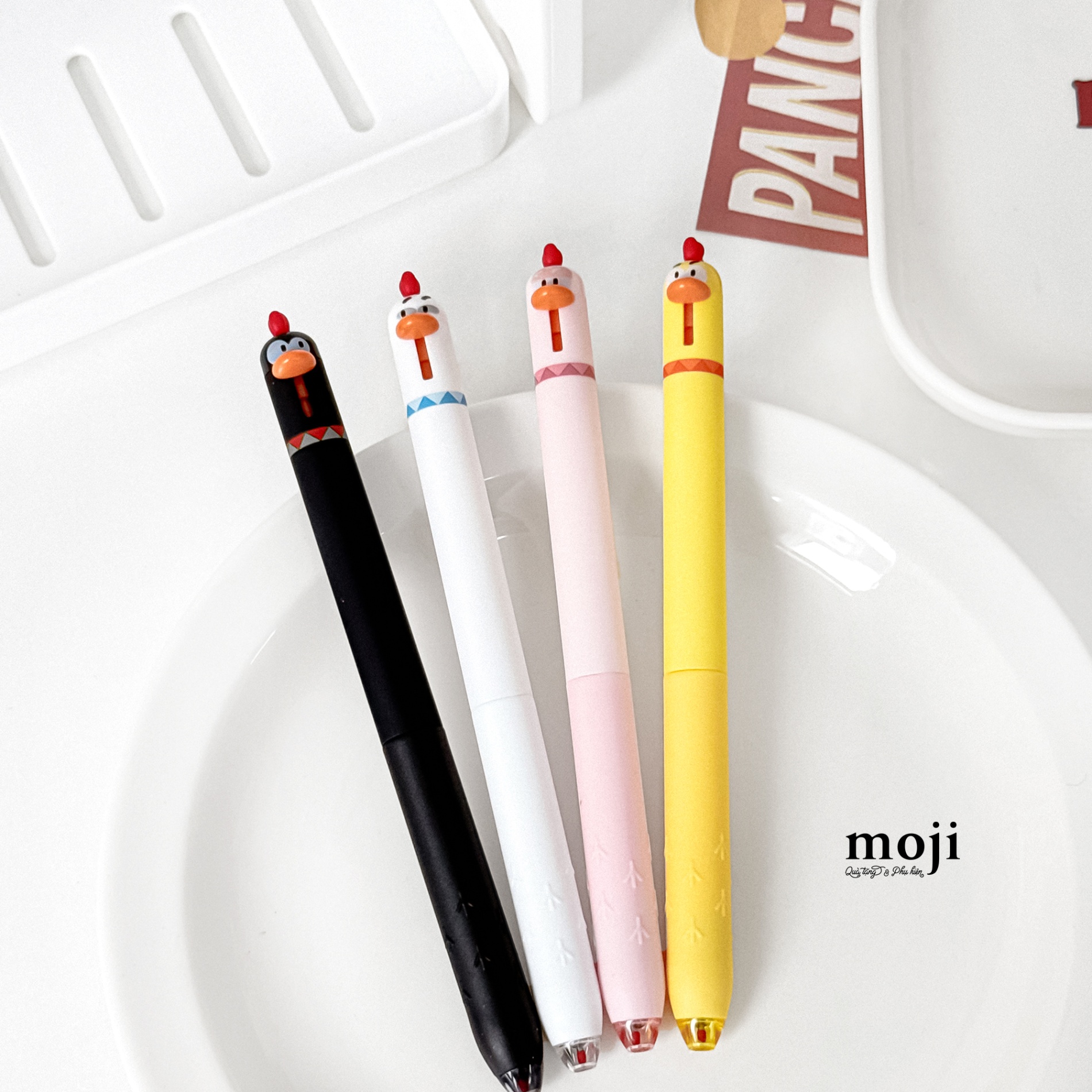 Bút gel bấm mực đen Chick gà màu sắc biểu cảm