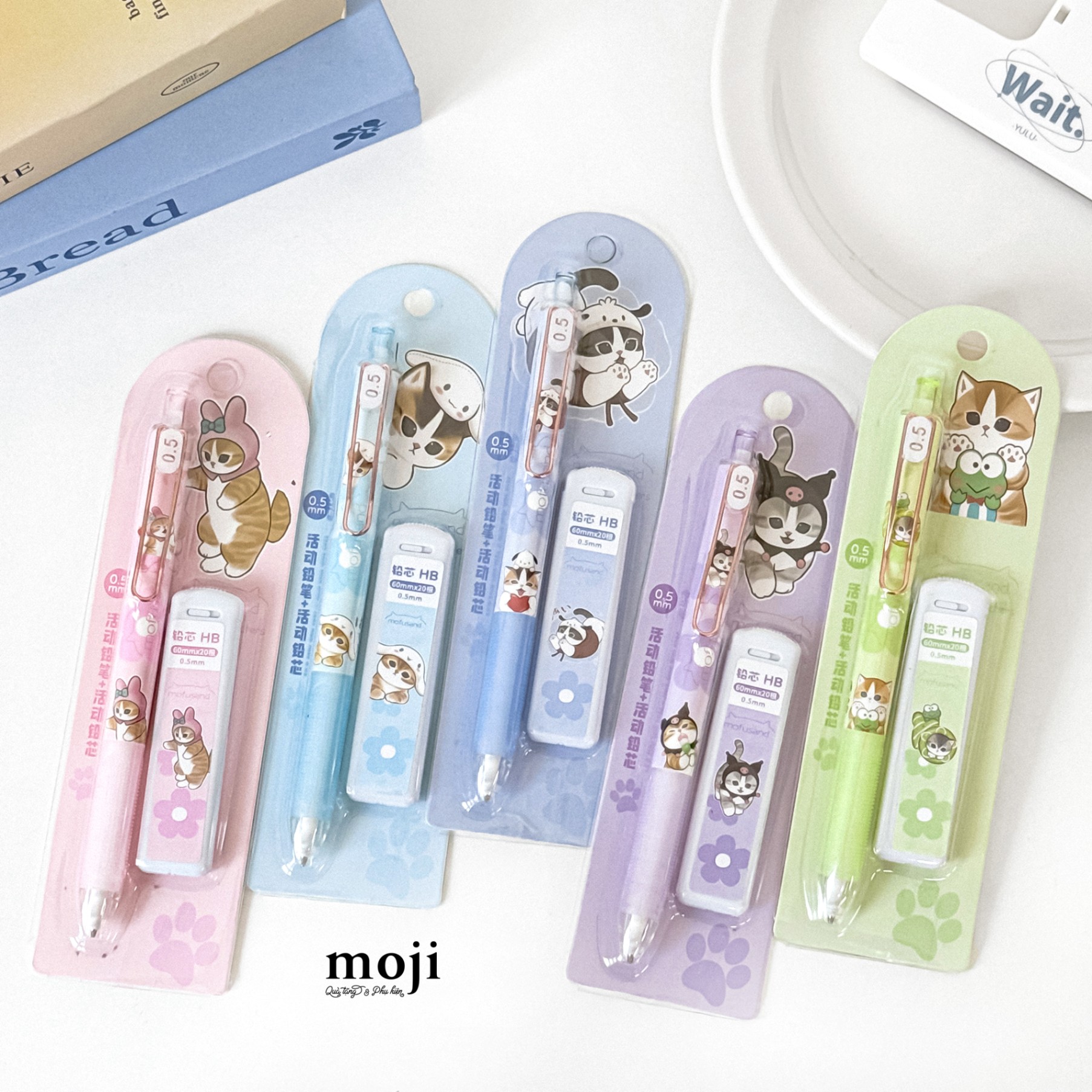 Bút chì kim Mofusand cat cosplay Sanrio family kèm hộp kim