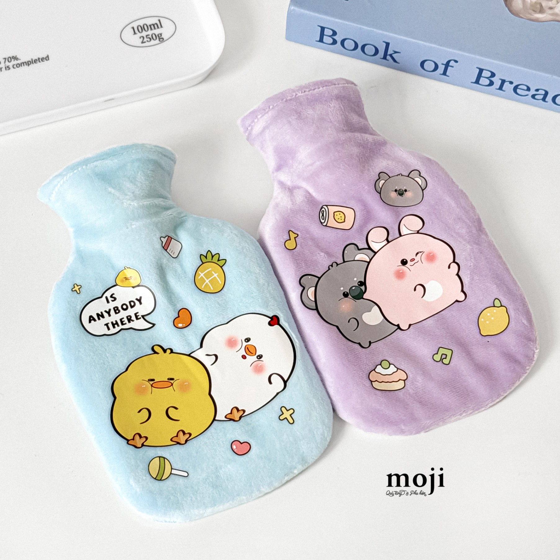Túi chườm giữ nhiệt bọc vải Couple animal má phính 12x19