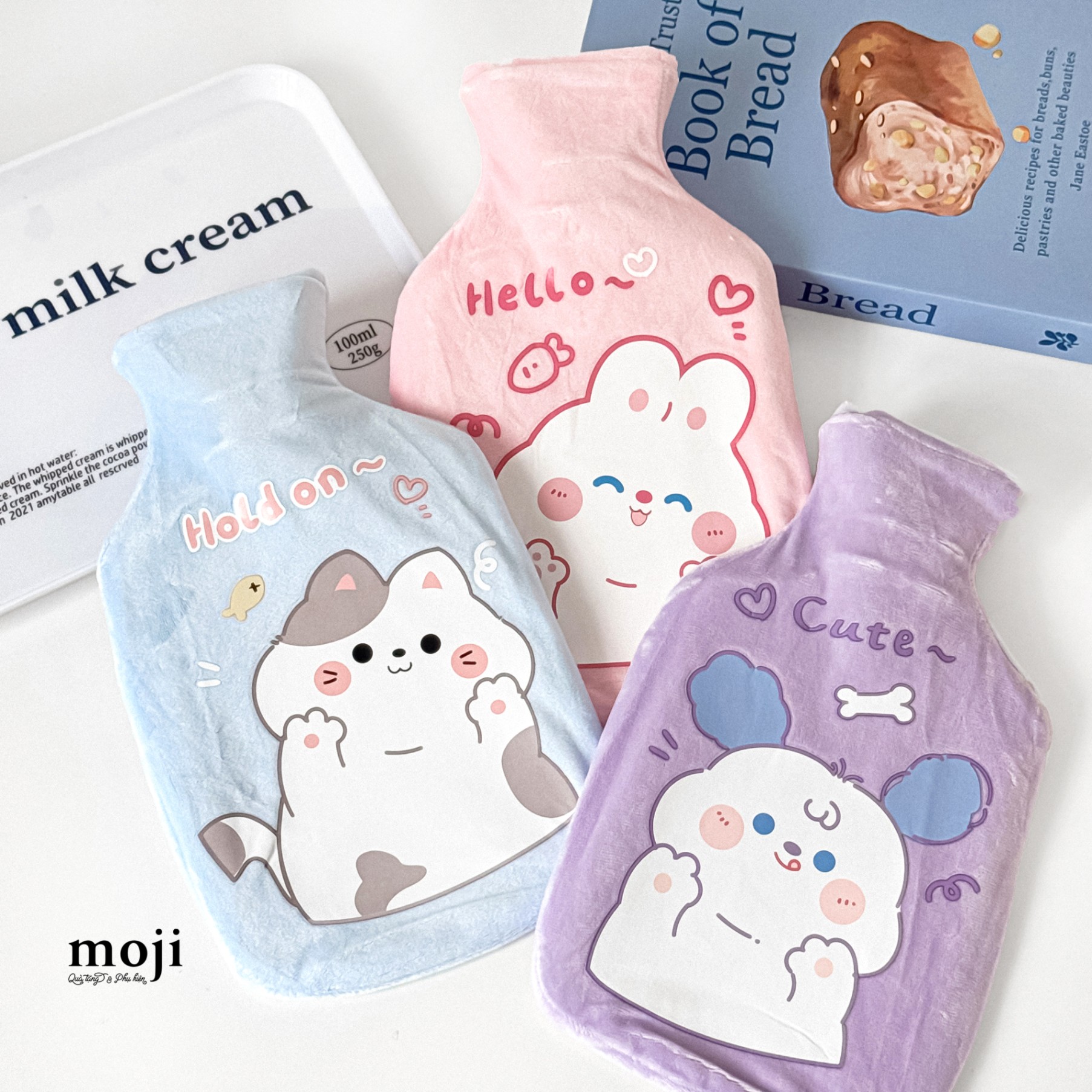 Túi chườm giữ nhiệt bọc vải Cute animal giơ tay 16x27