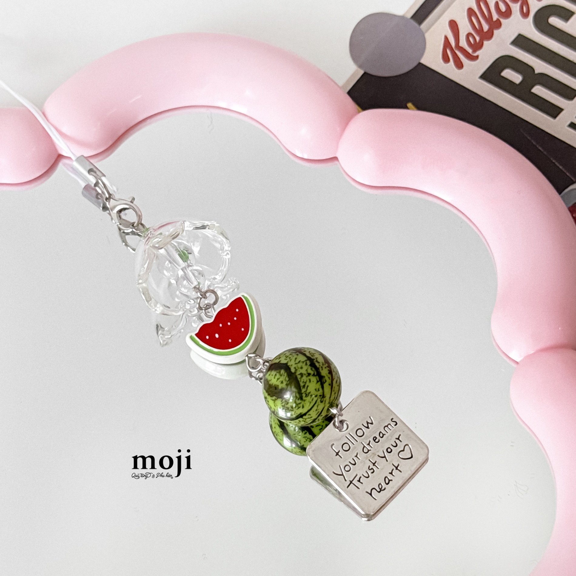 Móc đeo điện thoại Fruit watermelon follow your dreams trust your heart