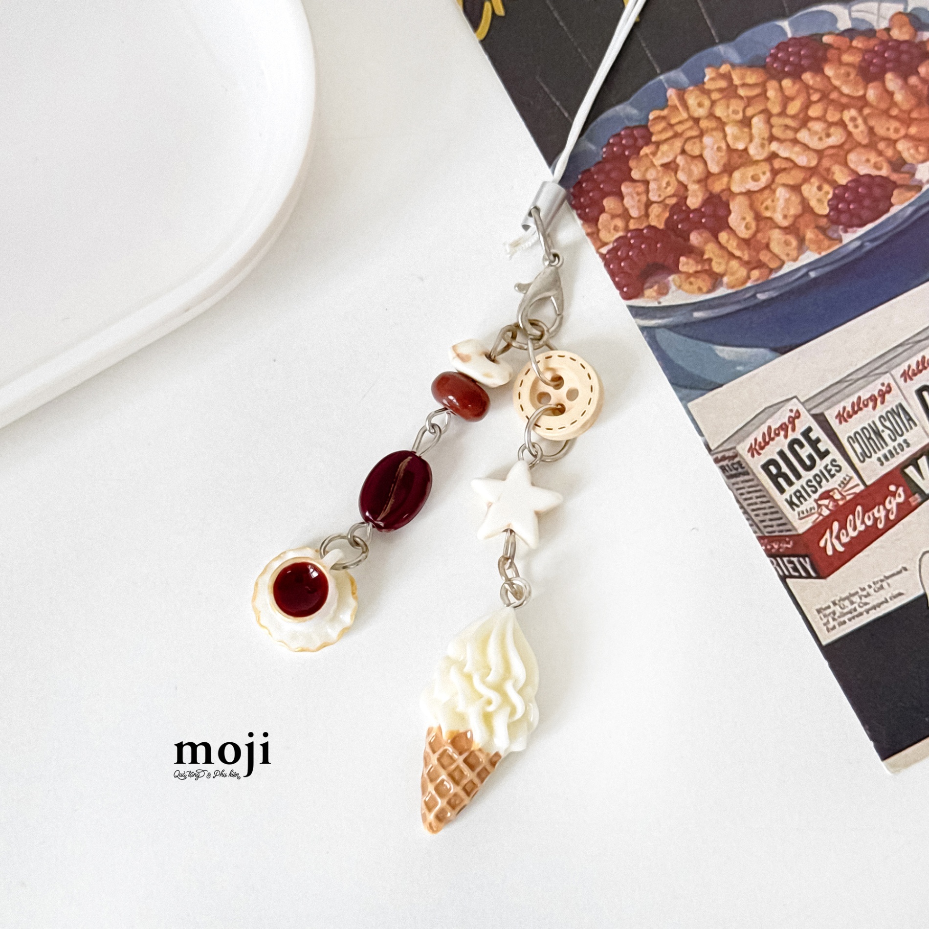 Móc đeo điện thoại Ice cream coffee cà phê