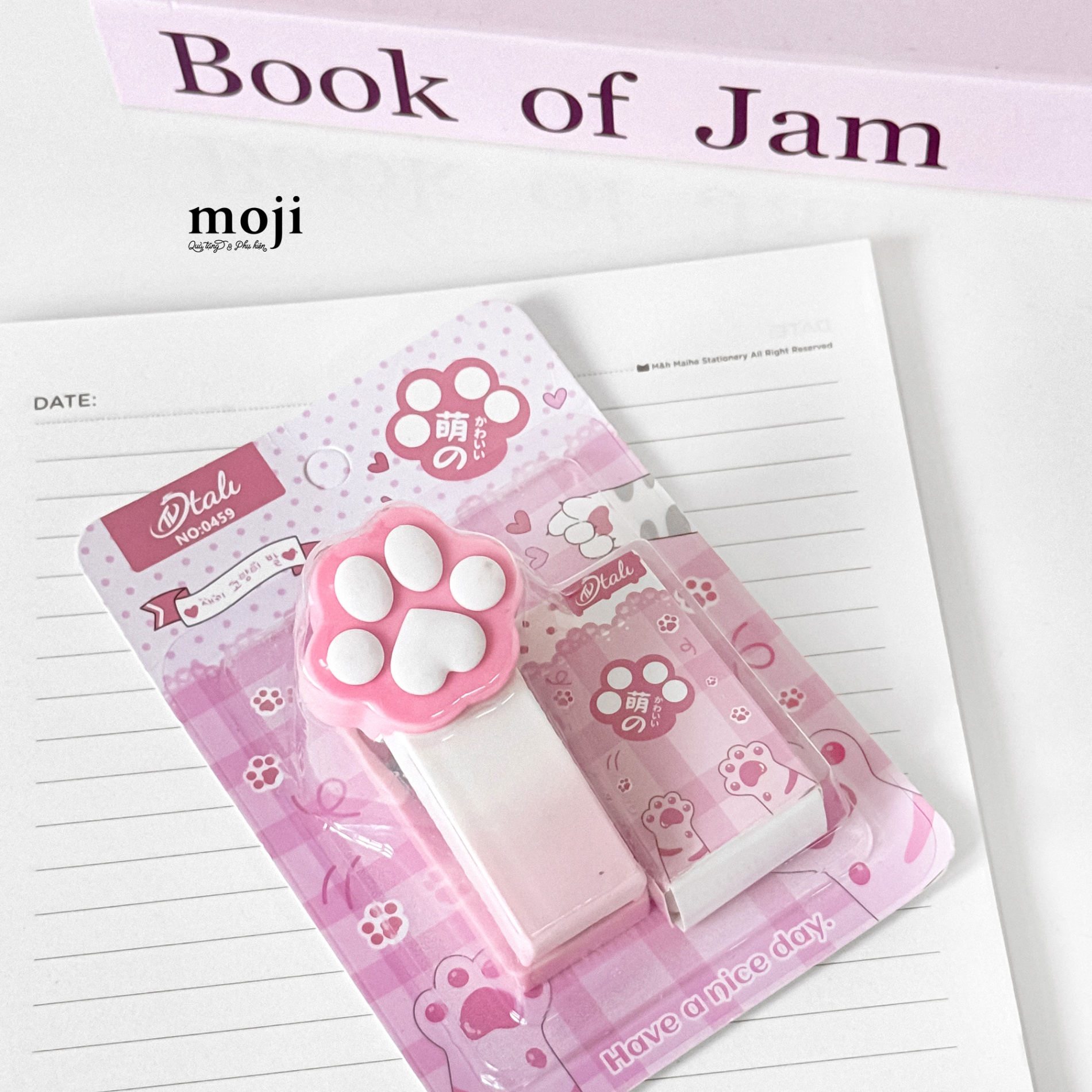 Dập ghim mini Cat paw chân mèo trái tim