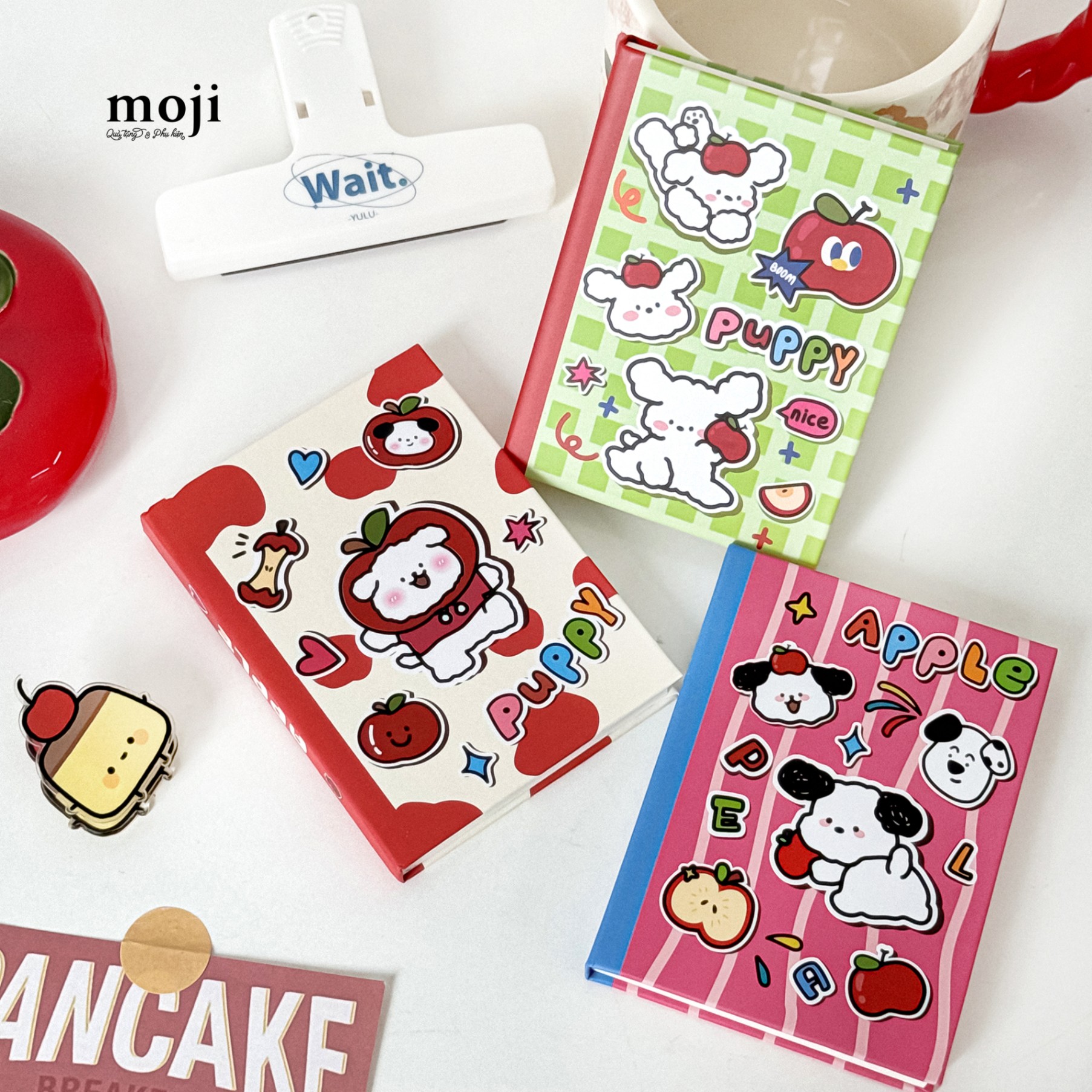 Sổ vở mini Cute dog puppy fruit apple 8x11
