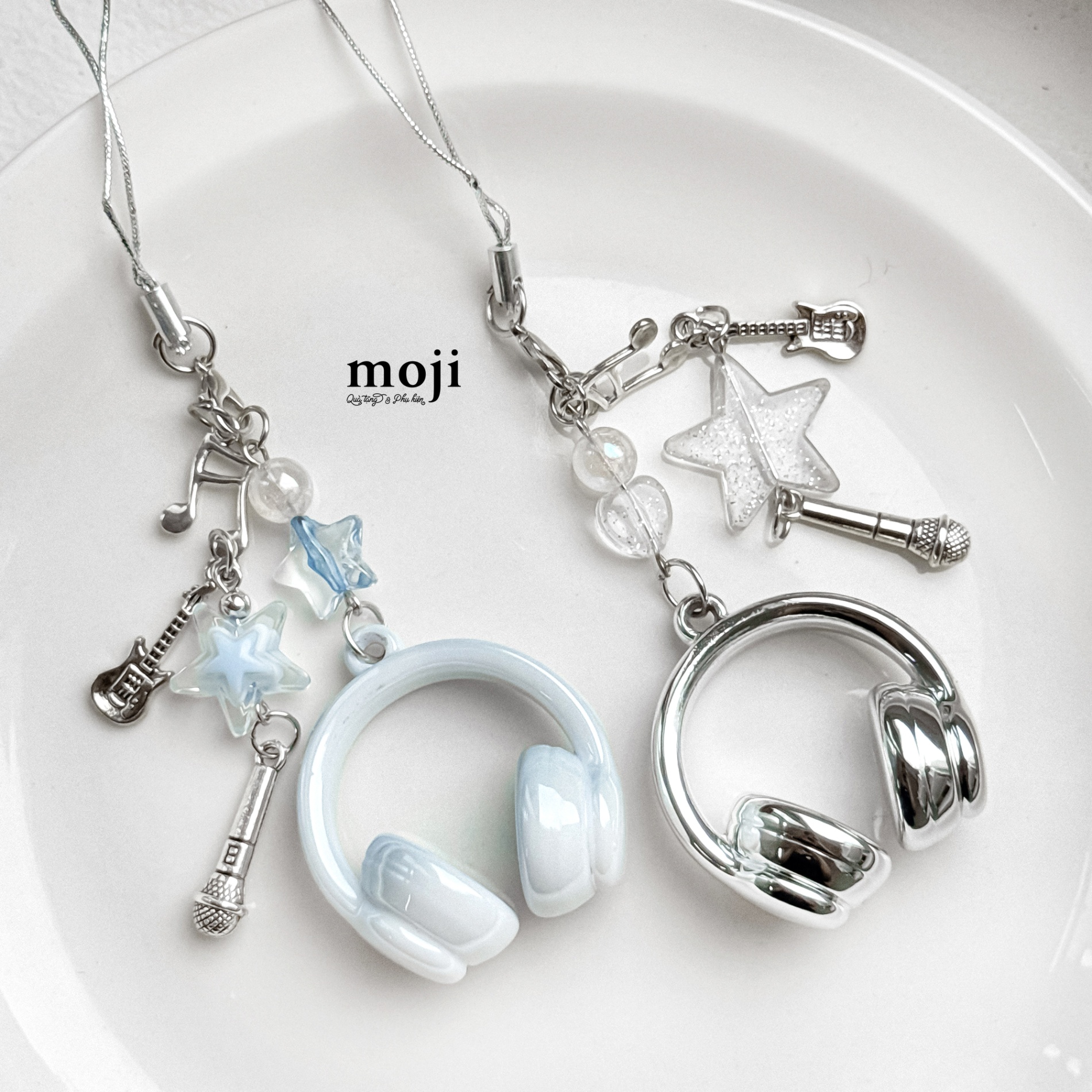 Móc đeo điện thoại Âm nhạc tai nghe guitar micro