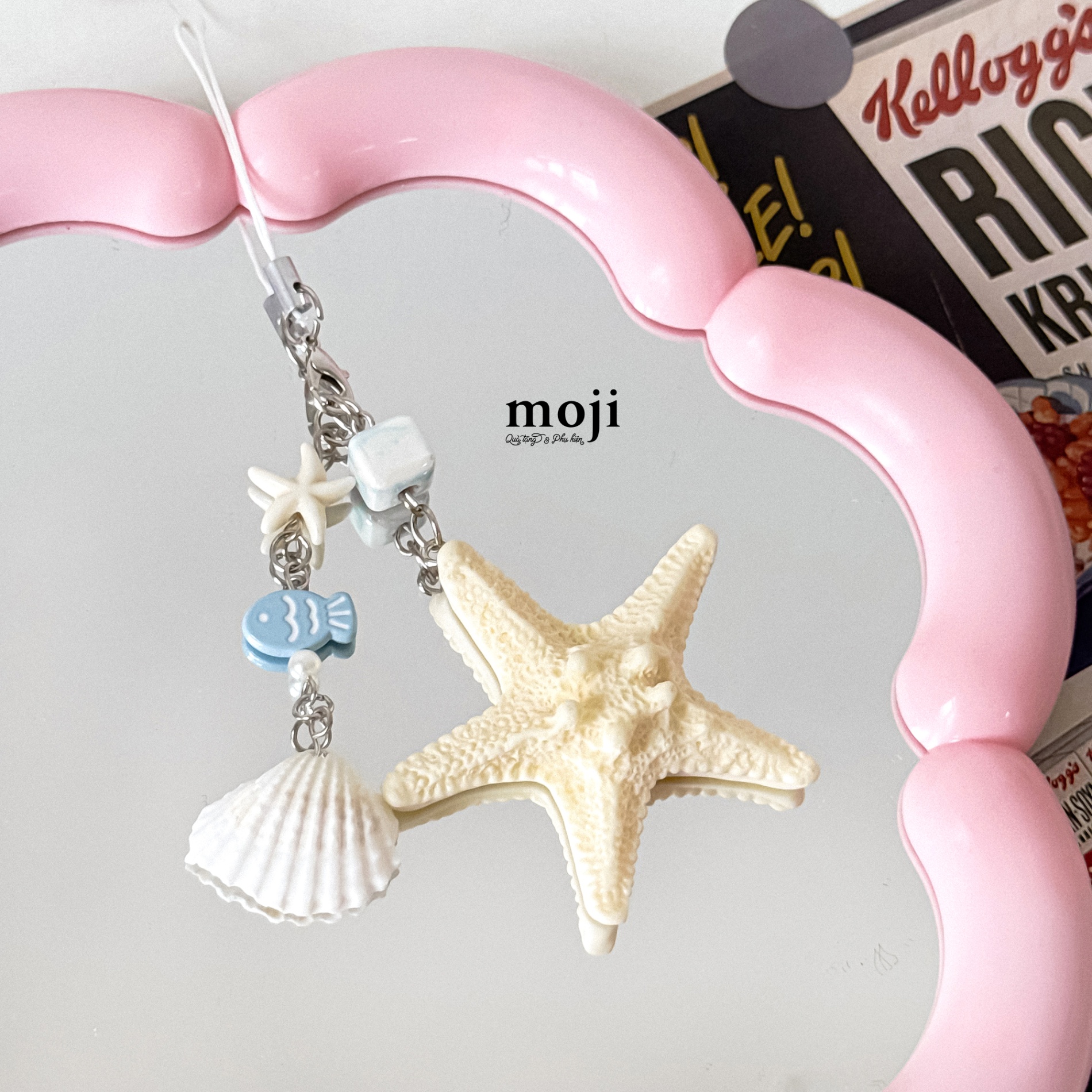 Móc đeo điện thoại Ocean sao biển vỏ sò cá nhỏ