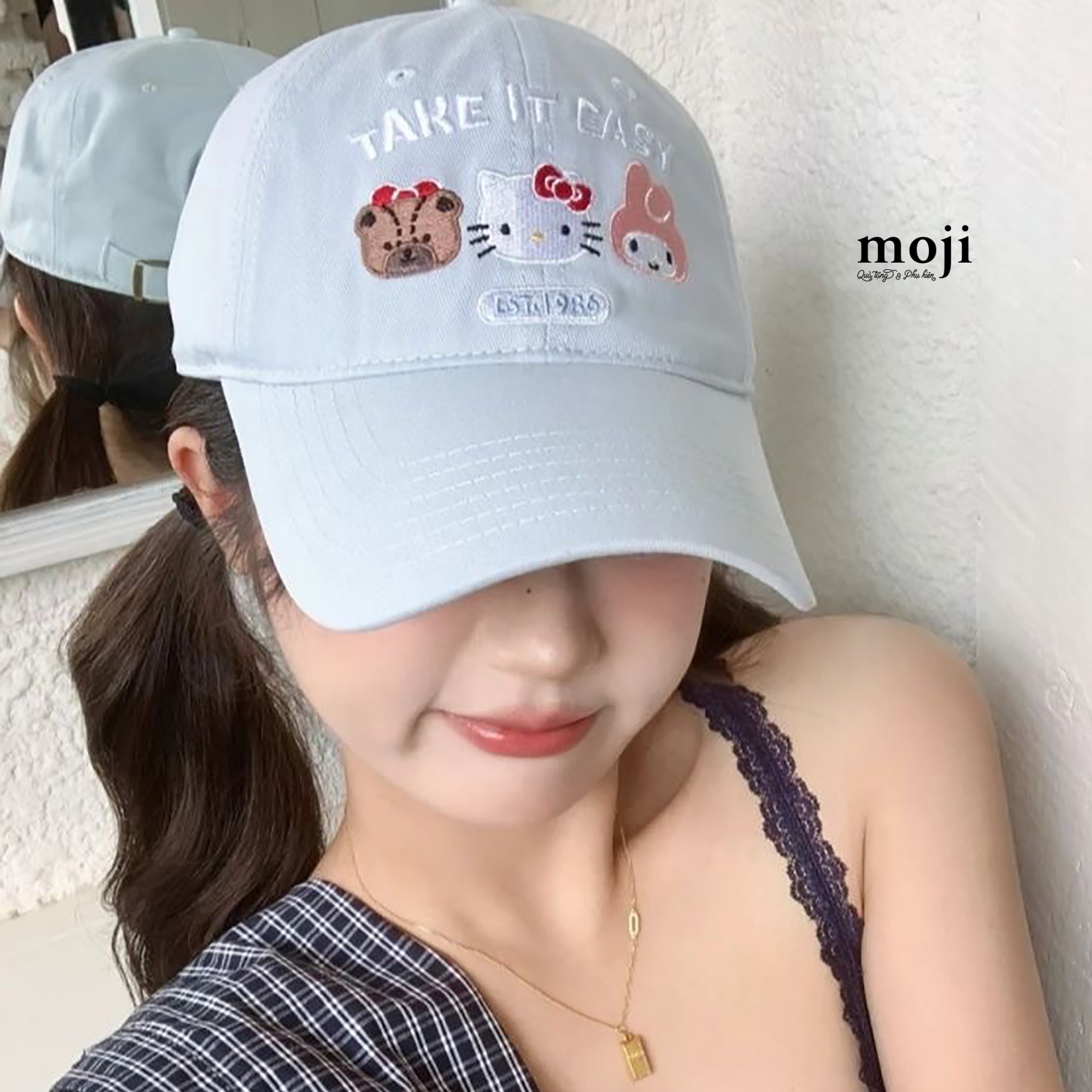 Mũ nón lưỡi trai Sanrio family face take it easy