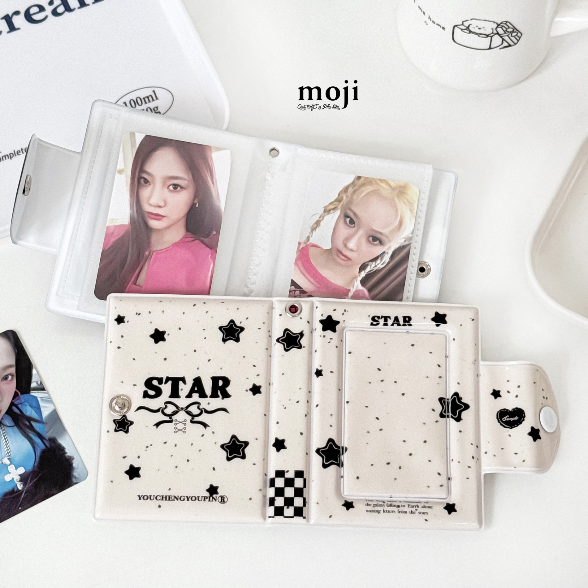 Album ảnh đựng card Square star ngôi sao texture art style cúc bấm 8x10