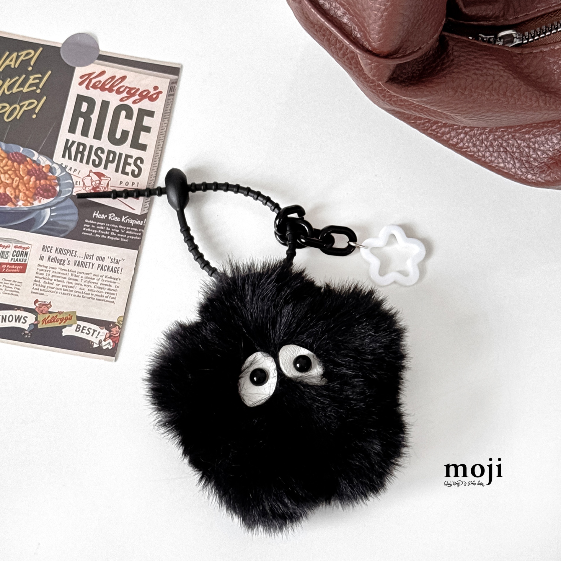 Móc khóa cục bông Flower big eyes