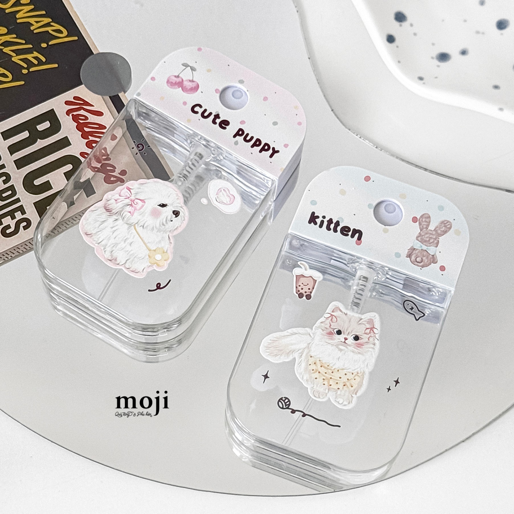 Bình xịt phun sương Cute puppy dog kitten cat lông dài 50ml