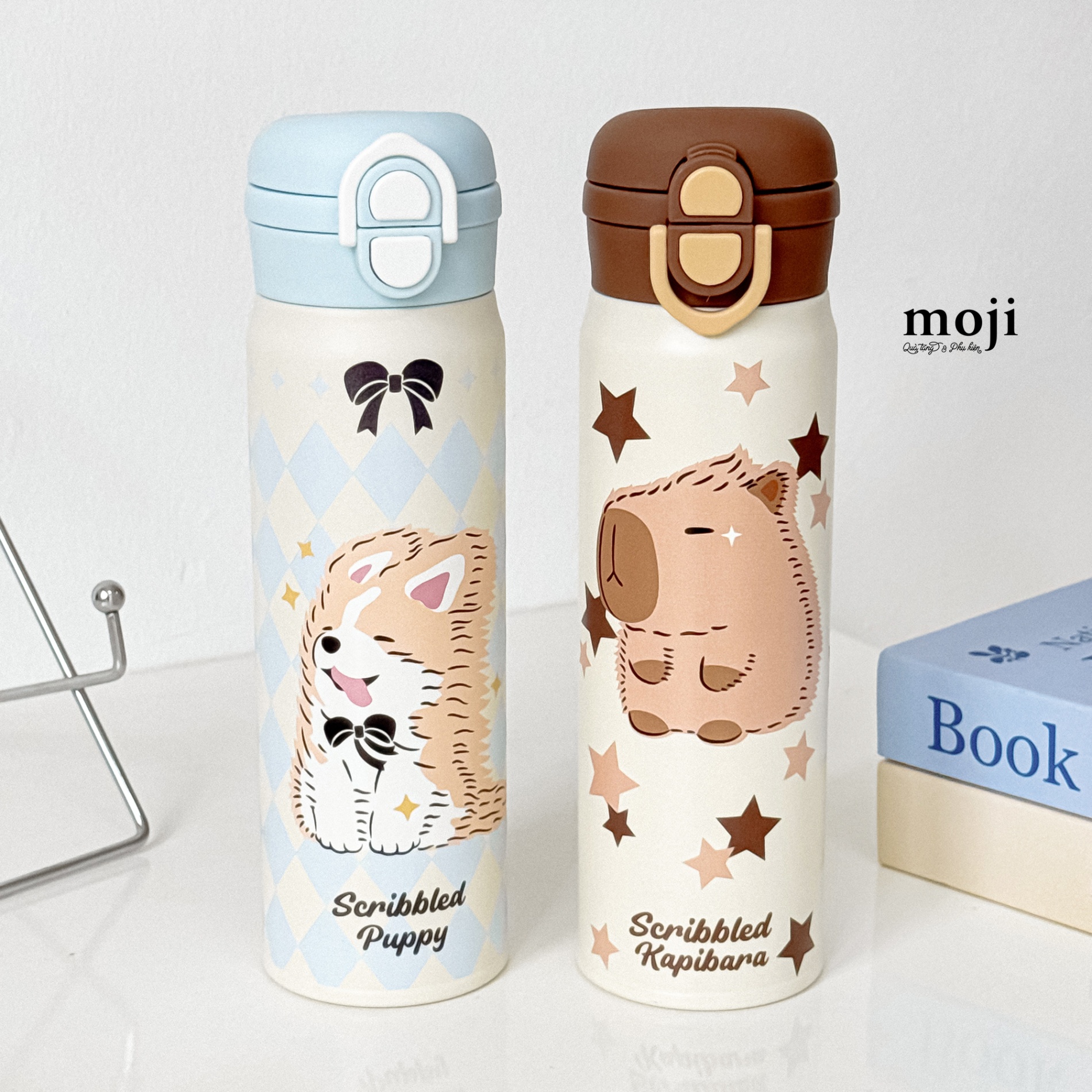 Bình nước giữ nhiệt Scribbled animal nền họa tiết 500ml