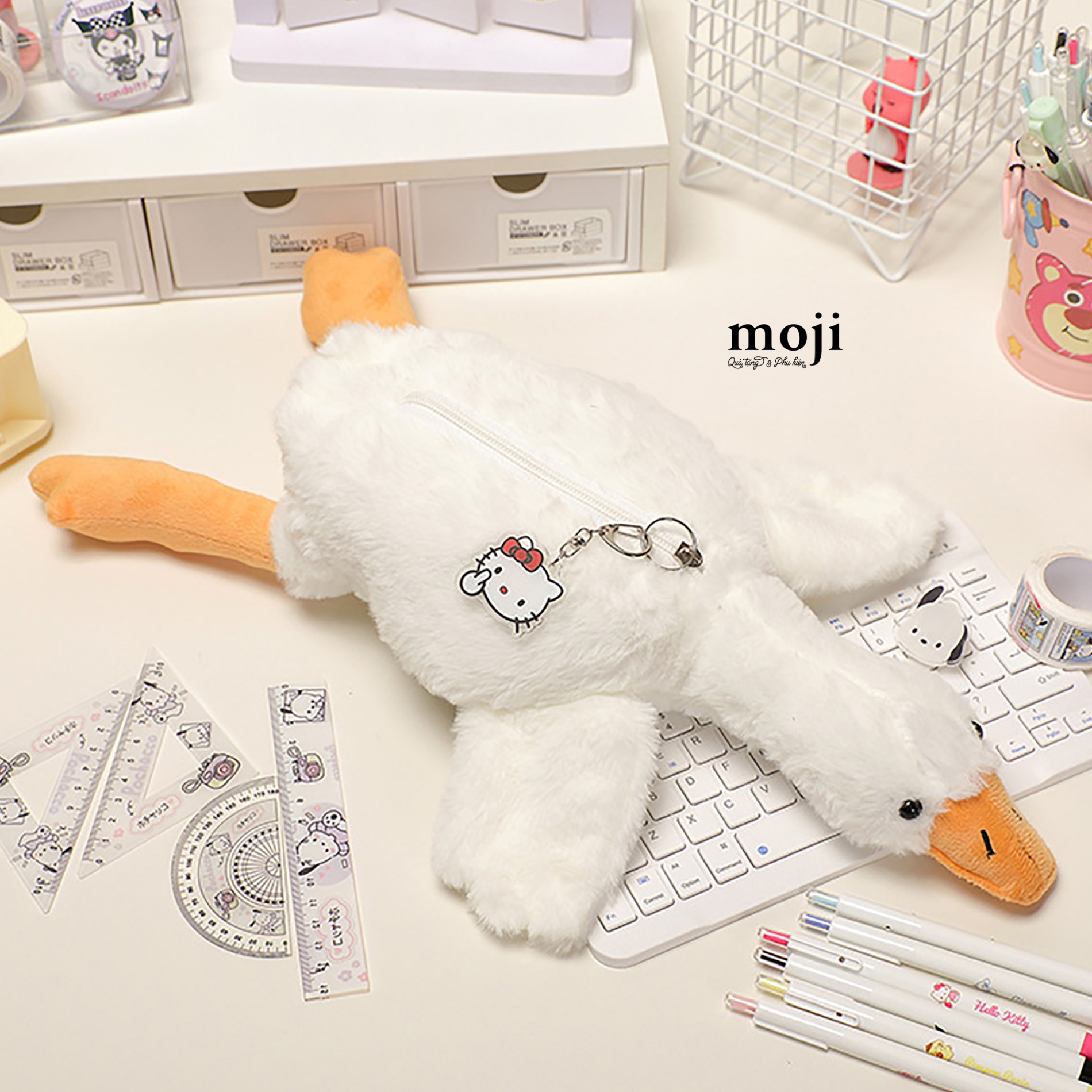 Hộp bút MJ gấu bông Goose ngỗng nằm 15x33