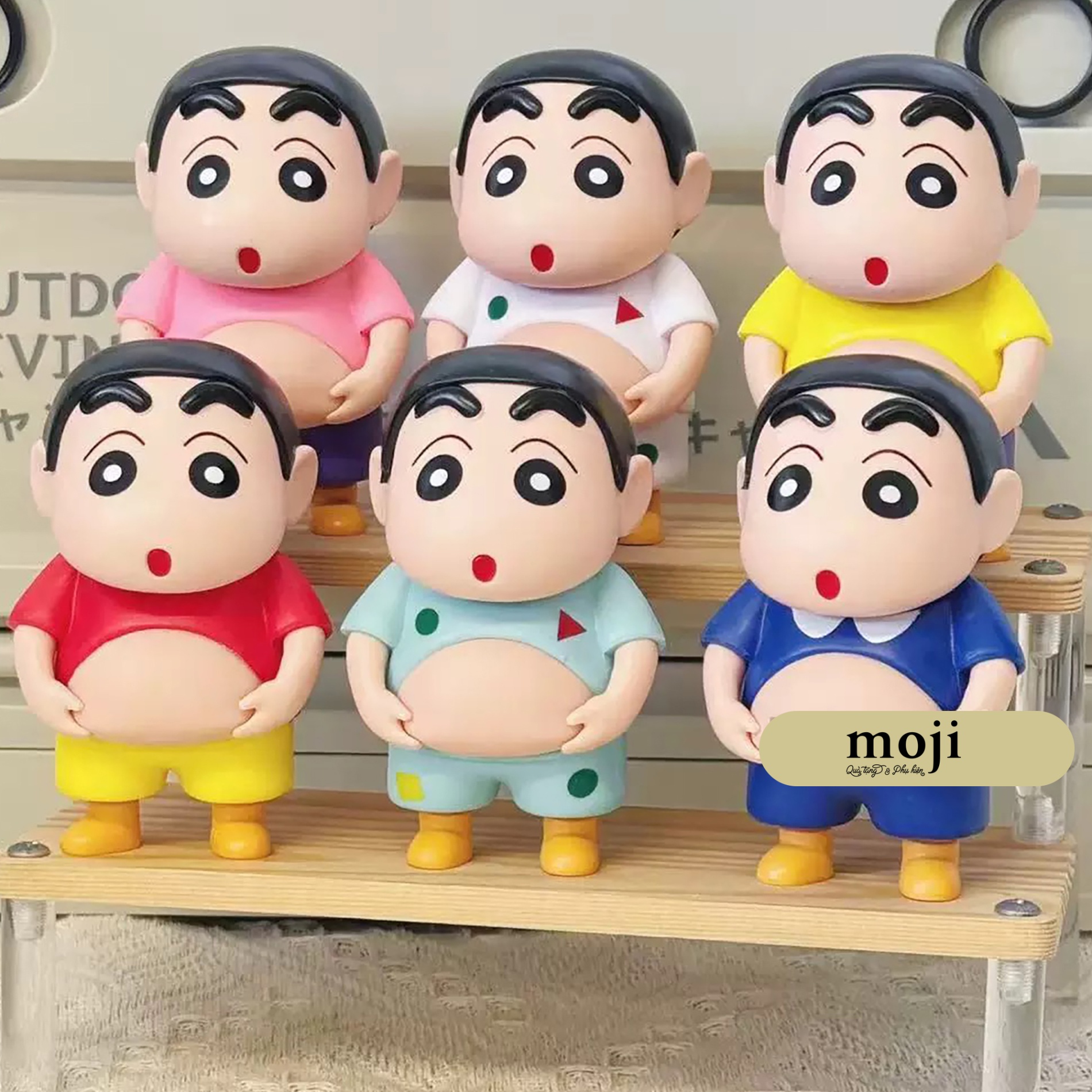 Tượng trưng bày trang trí Shinchan đứng bụng mỡ 9cm