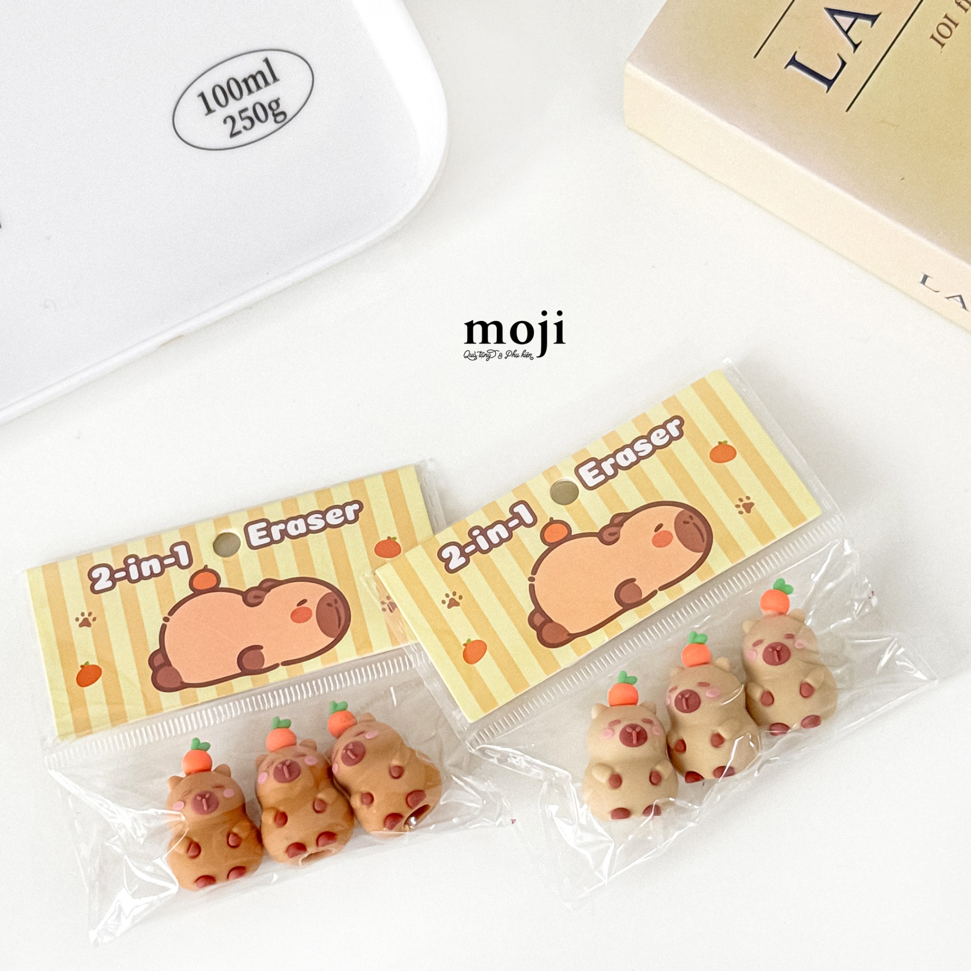 Cục tẩy gôm Capybara fruit má hồng set3