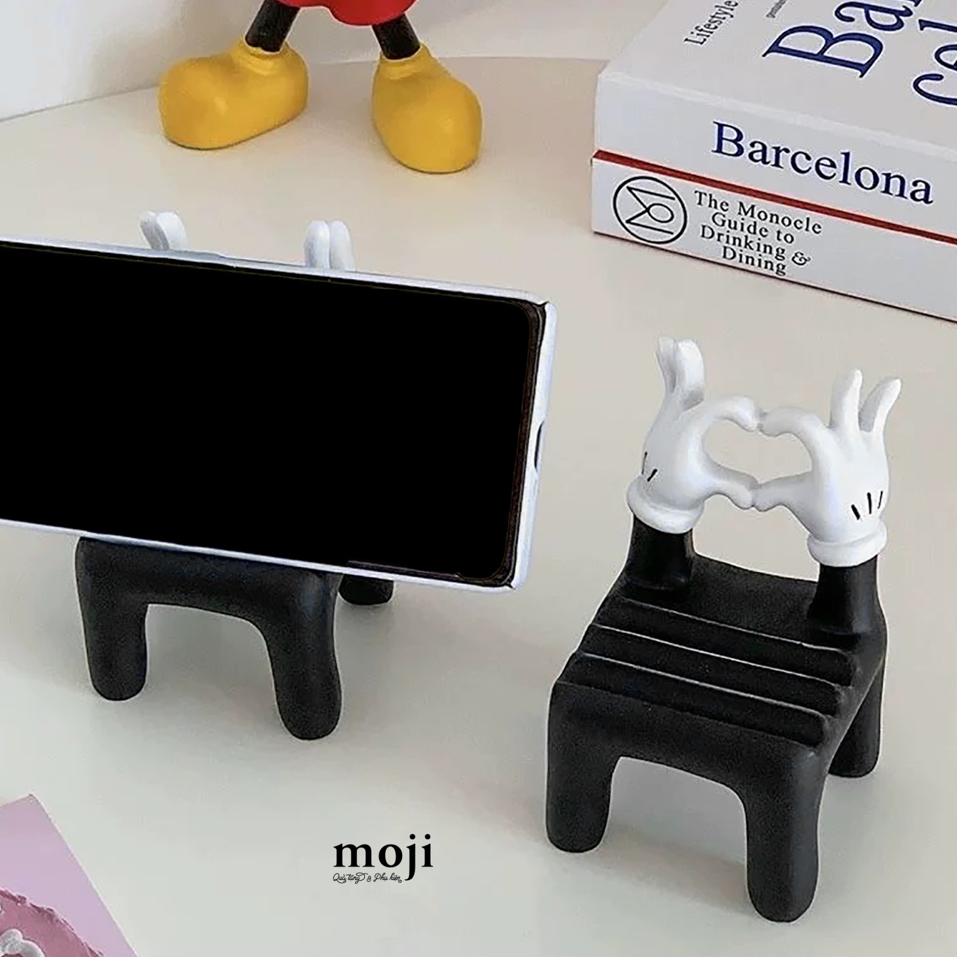Giá đỡ điện thoại MJ Bàn tay Mickey Mouse heart sign chair 3 nấc 6x6x10