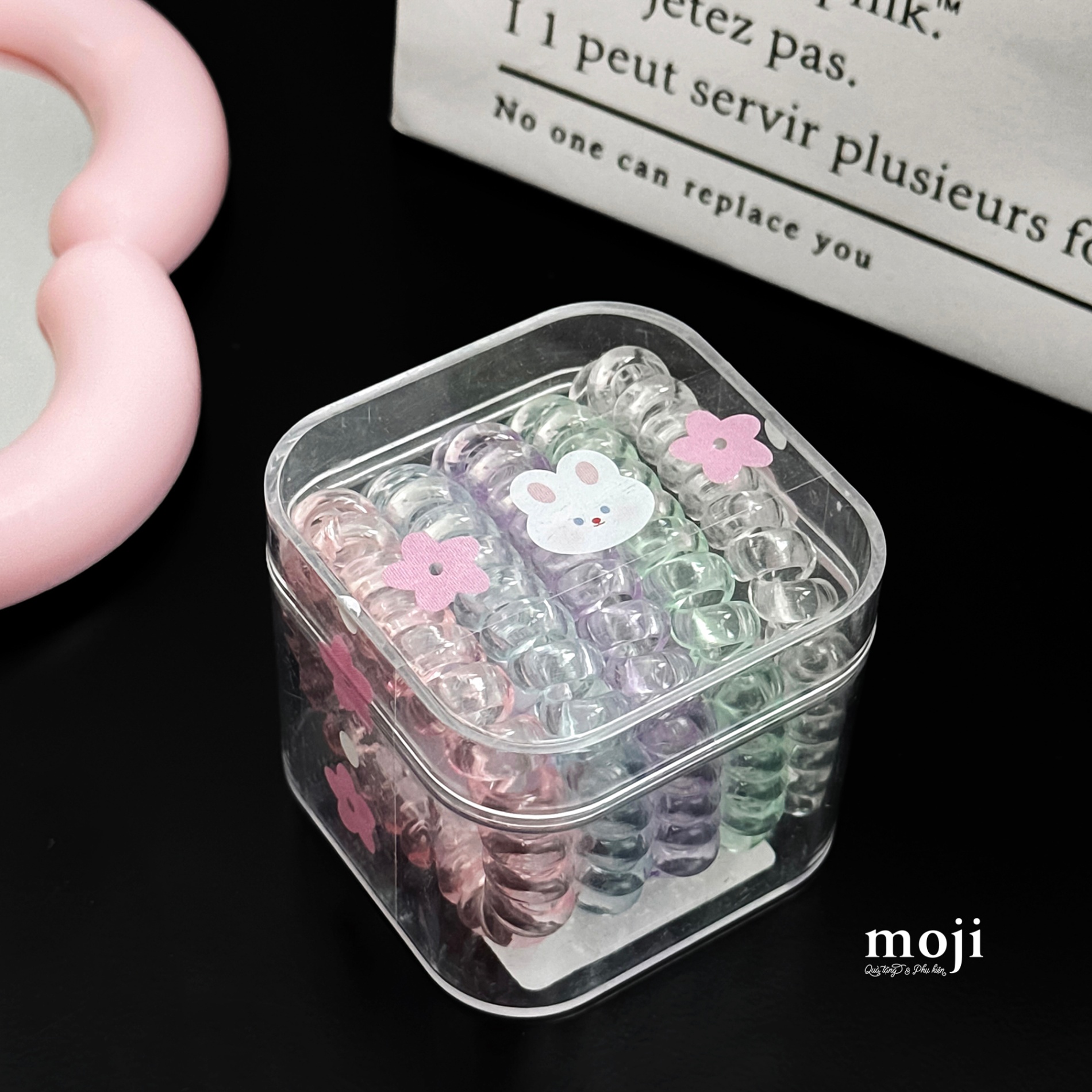 Buộc tóc set5 lò xo Rabbit face flower