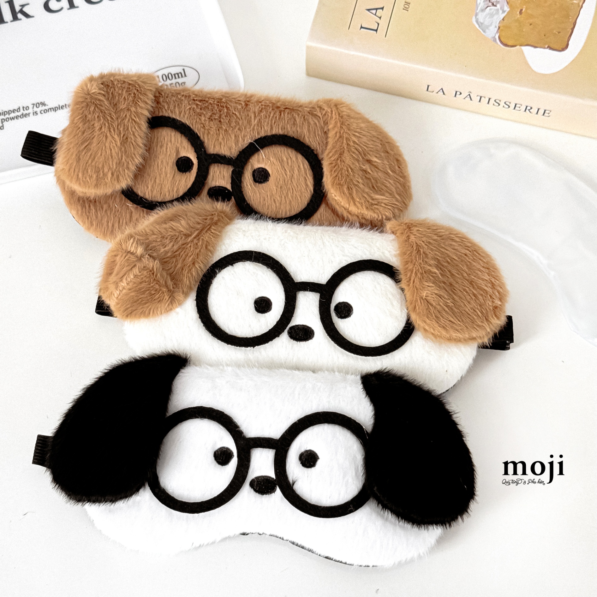 Kính ngủ có gel MJ Cute dog face đeo kính có tai