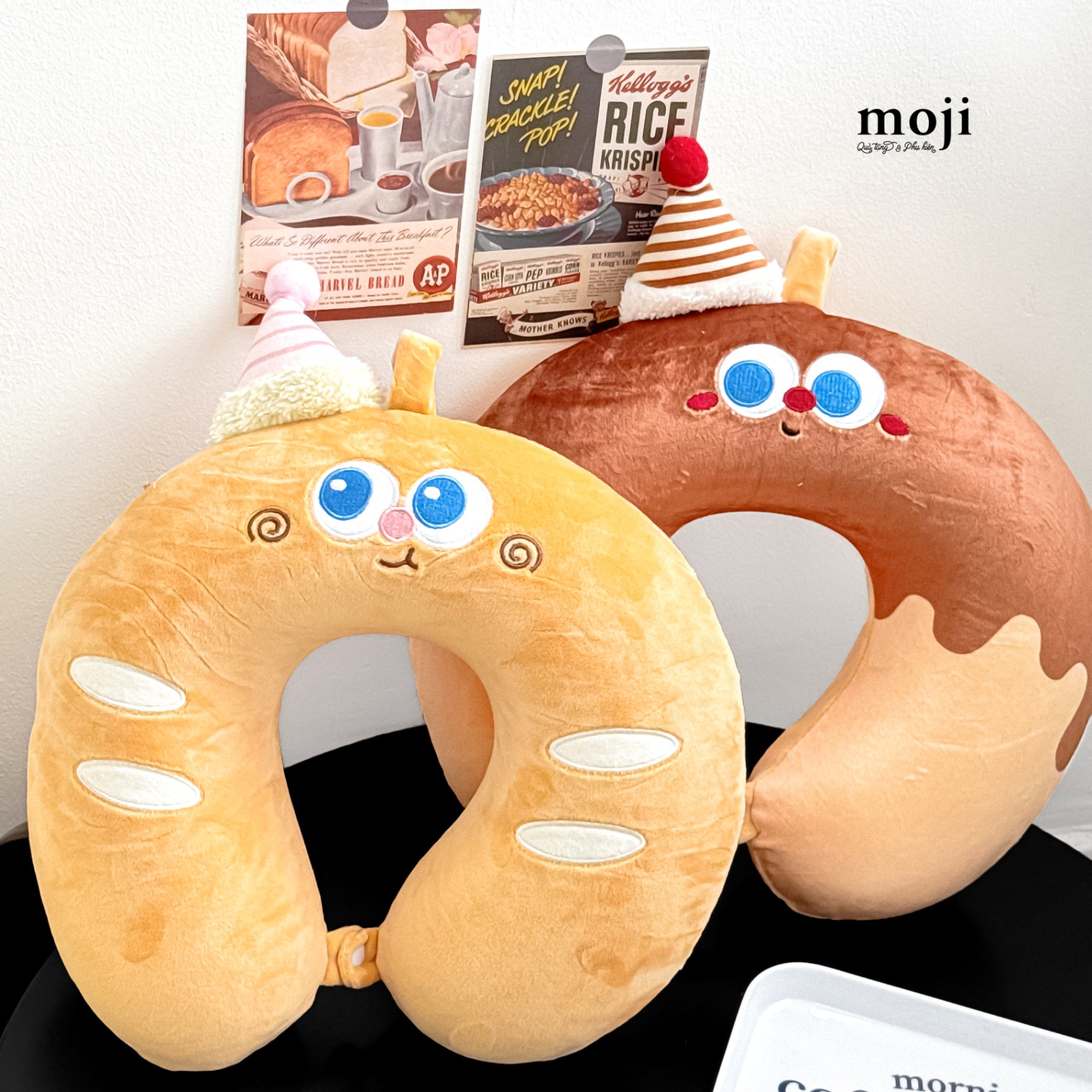 Gấu bông chữ U ruột cao su Ice cream bread bánh mì đội mũ party