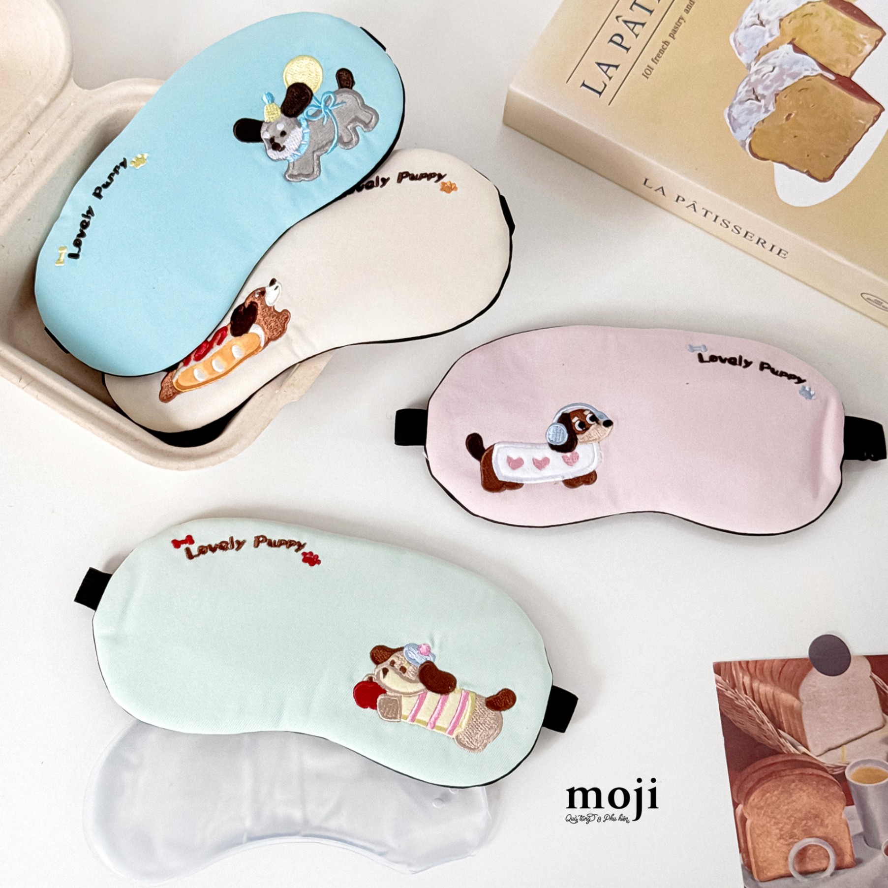 Kính ngủ có gel MJ Cute dog lovely puppy nền màu