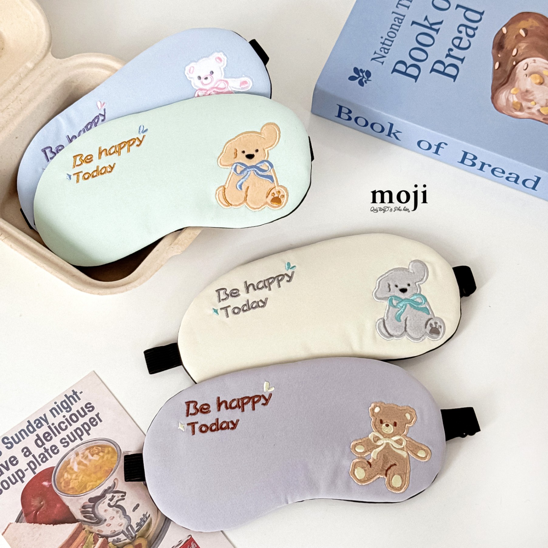 Kính ngủ có gel MJ Cute animal đeo nơ be happy today
