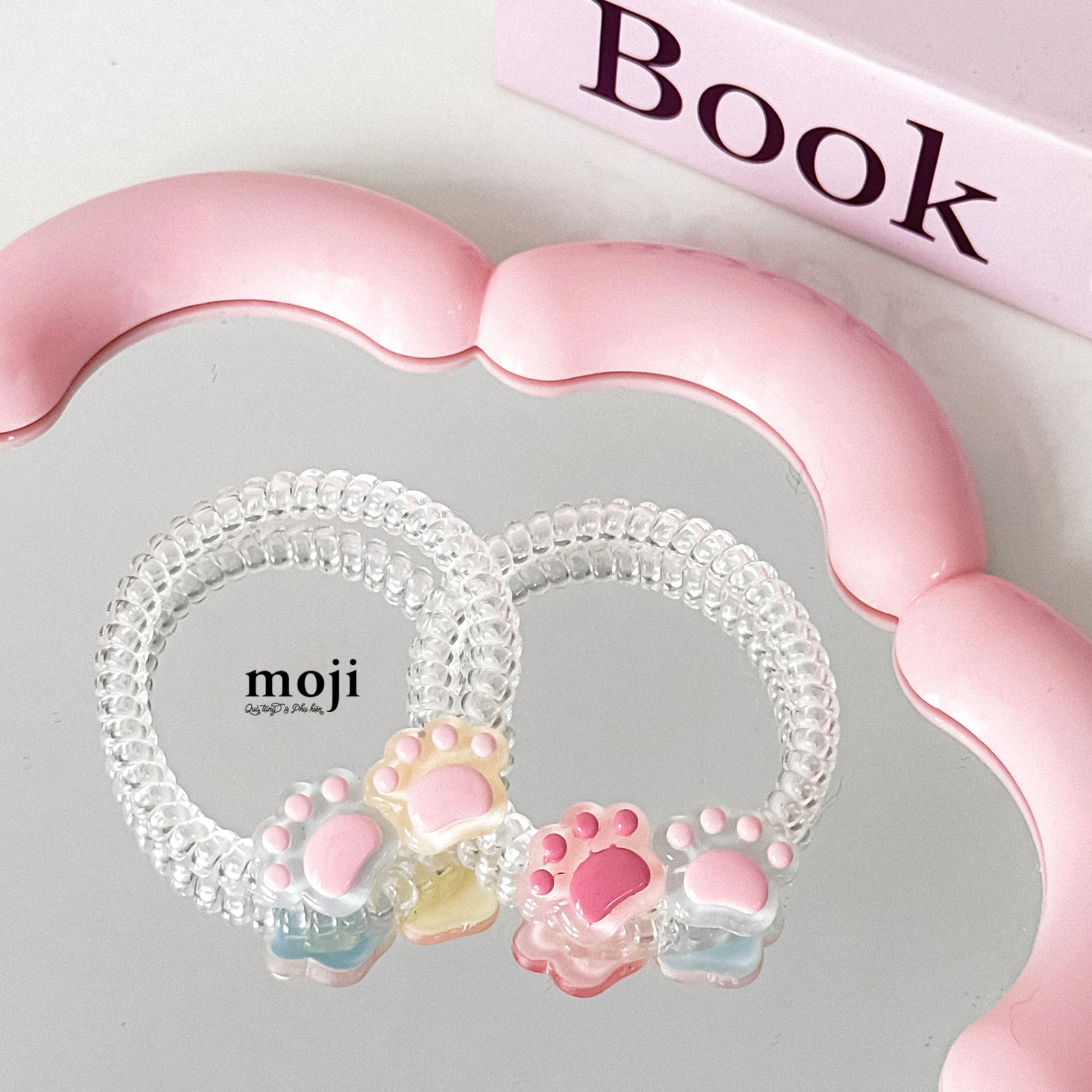 Buộc tóc lò xo trong suốt Chân mèo cat paw
