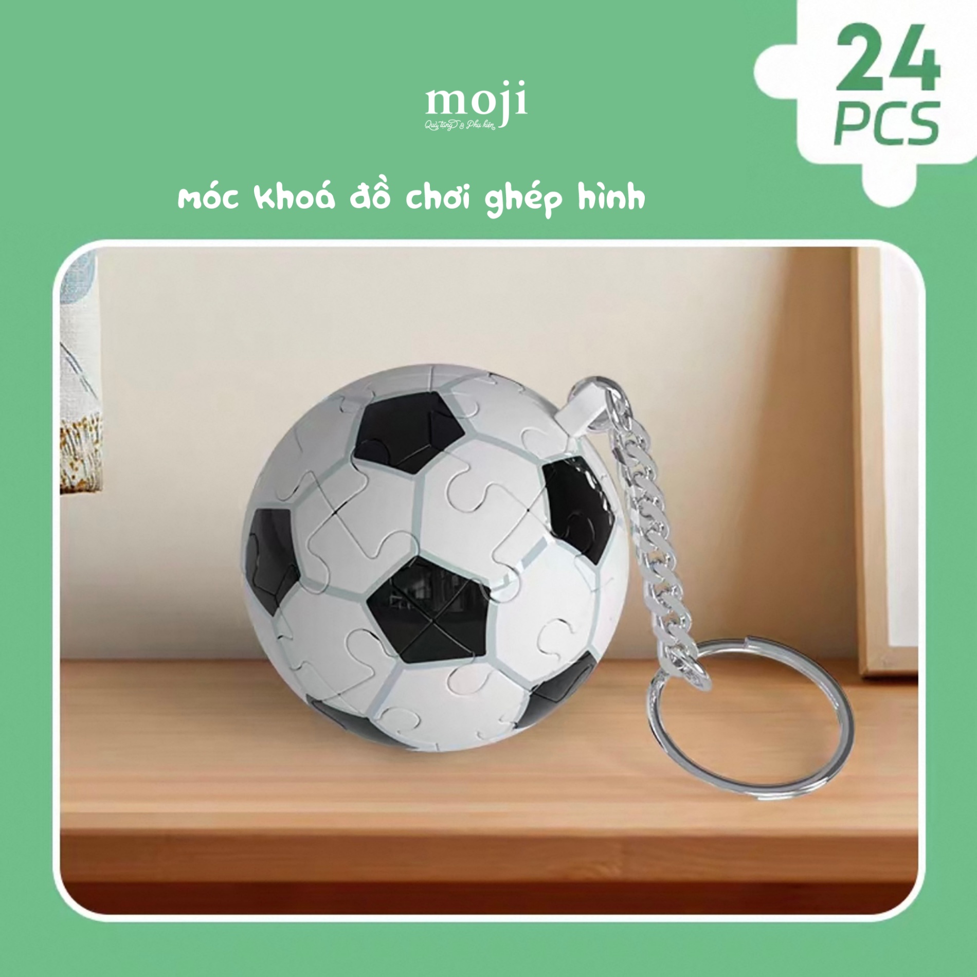 Móc khóa đồ chơi ghép hình Sport bóng đá bóng rổ