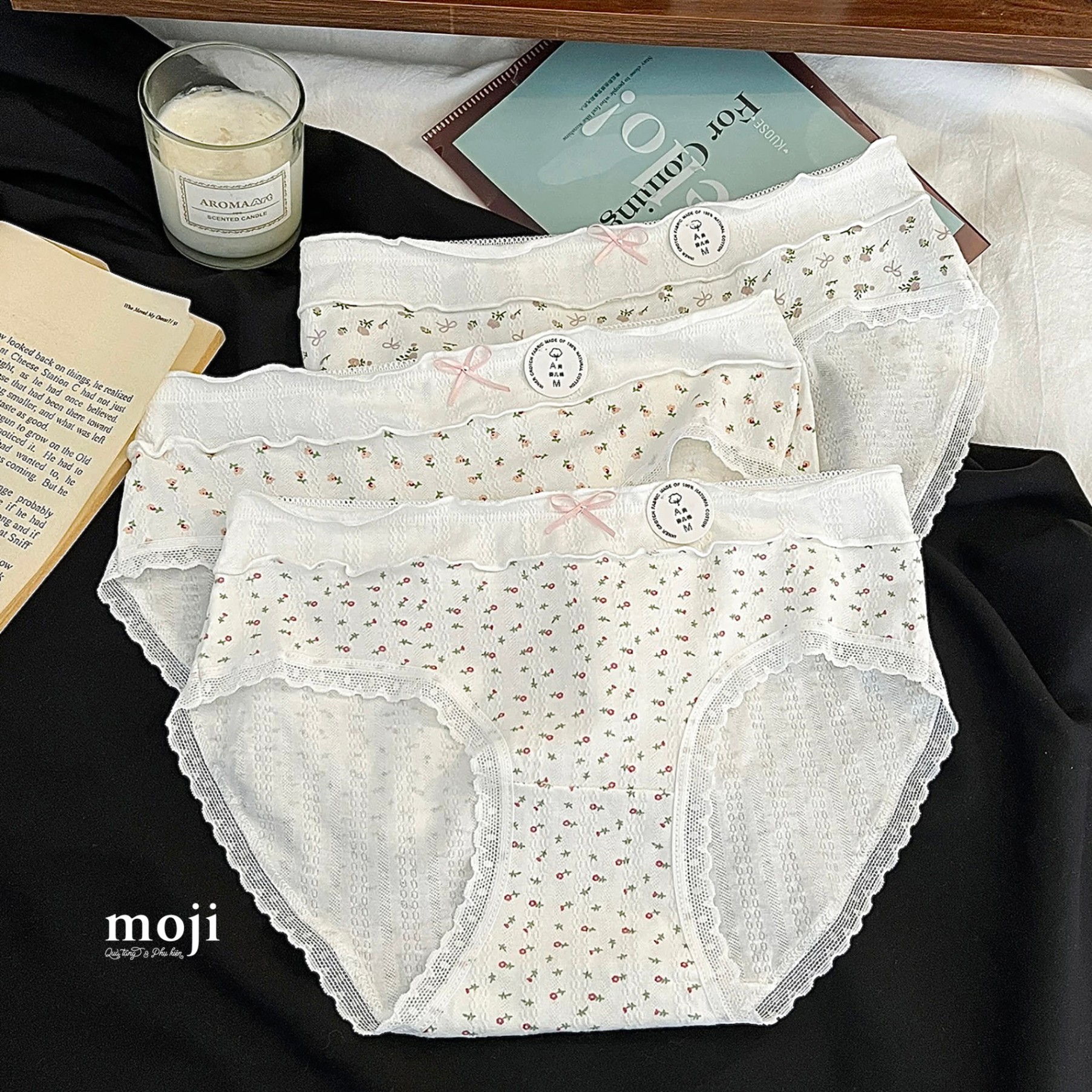 Quần chip MJ Little flower hoa nơ nhỏ có viền