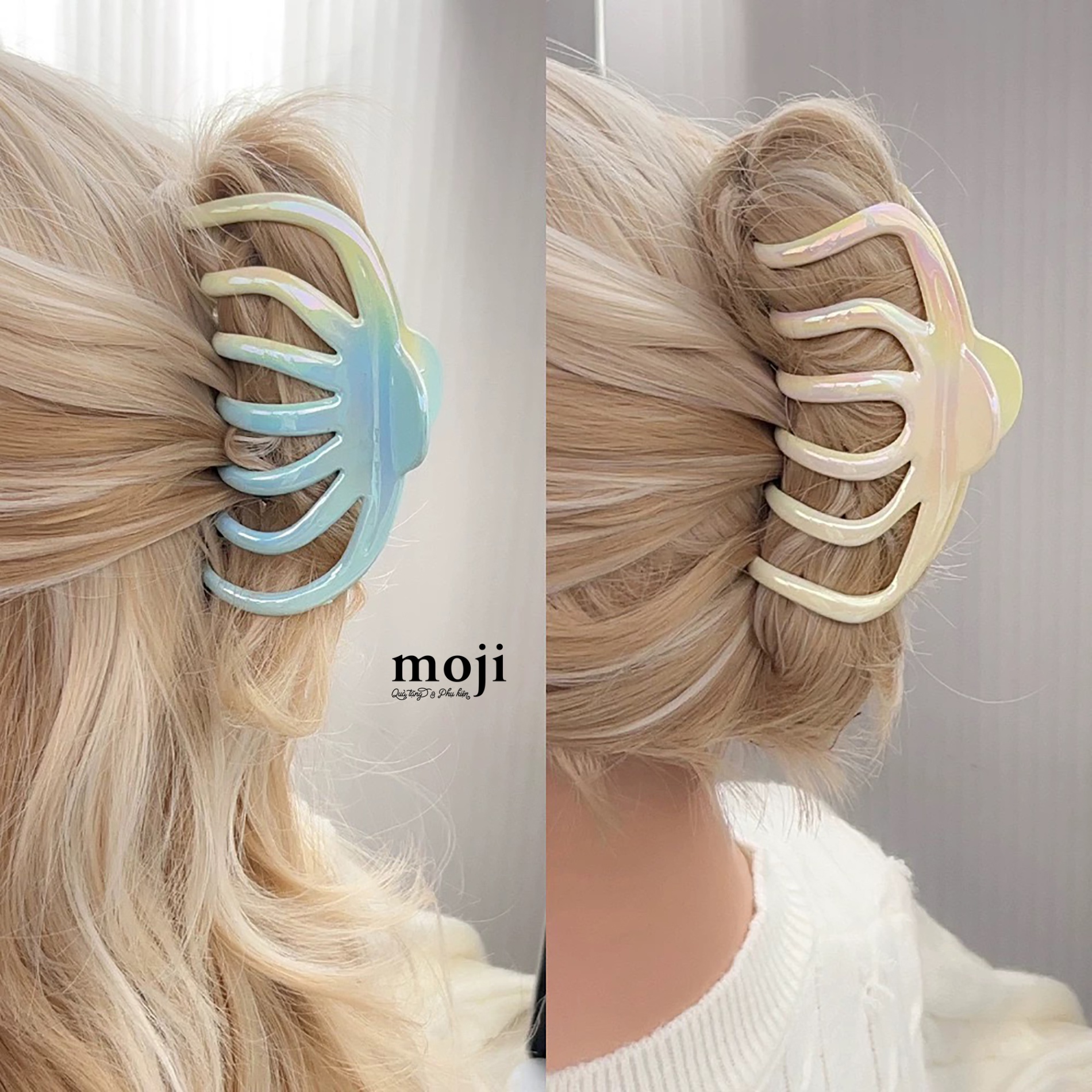 Kẹp tóc càng cua dáng lược gradient color