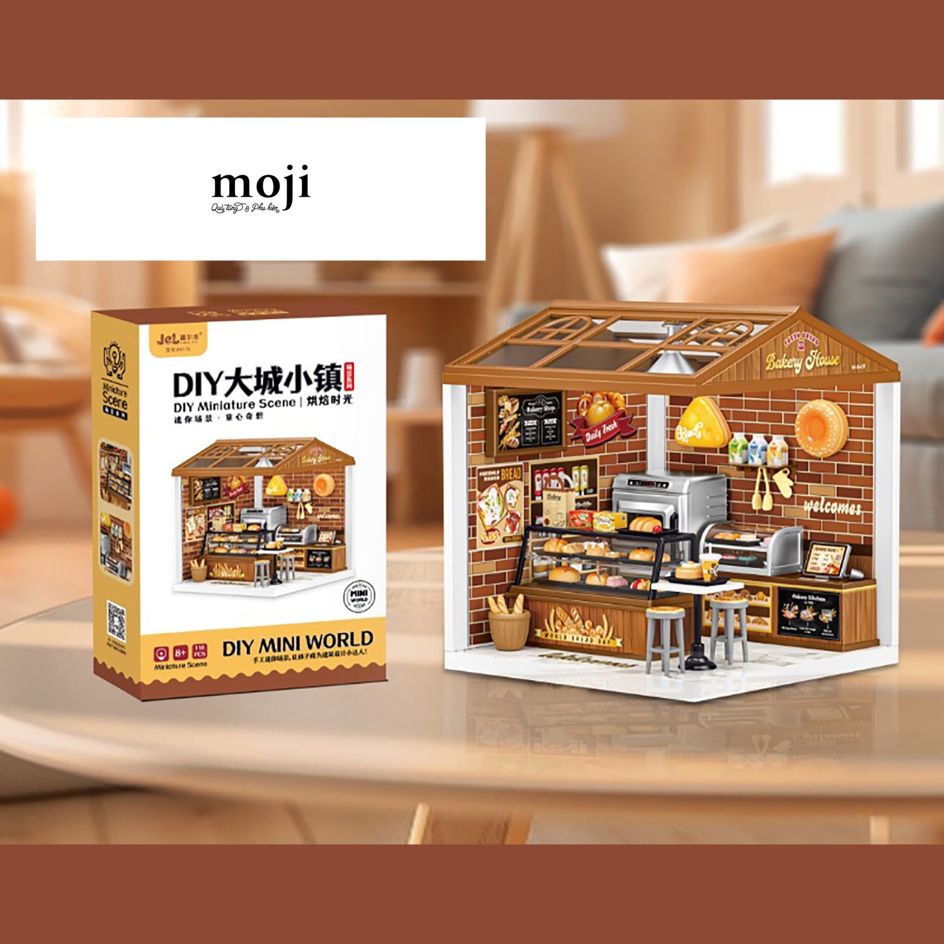 Mô hình nhà DIY dollhouse Bakery house mini world 19x21x21