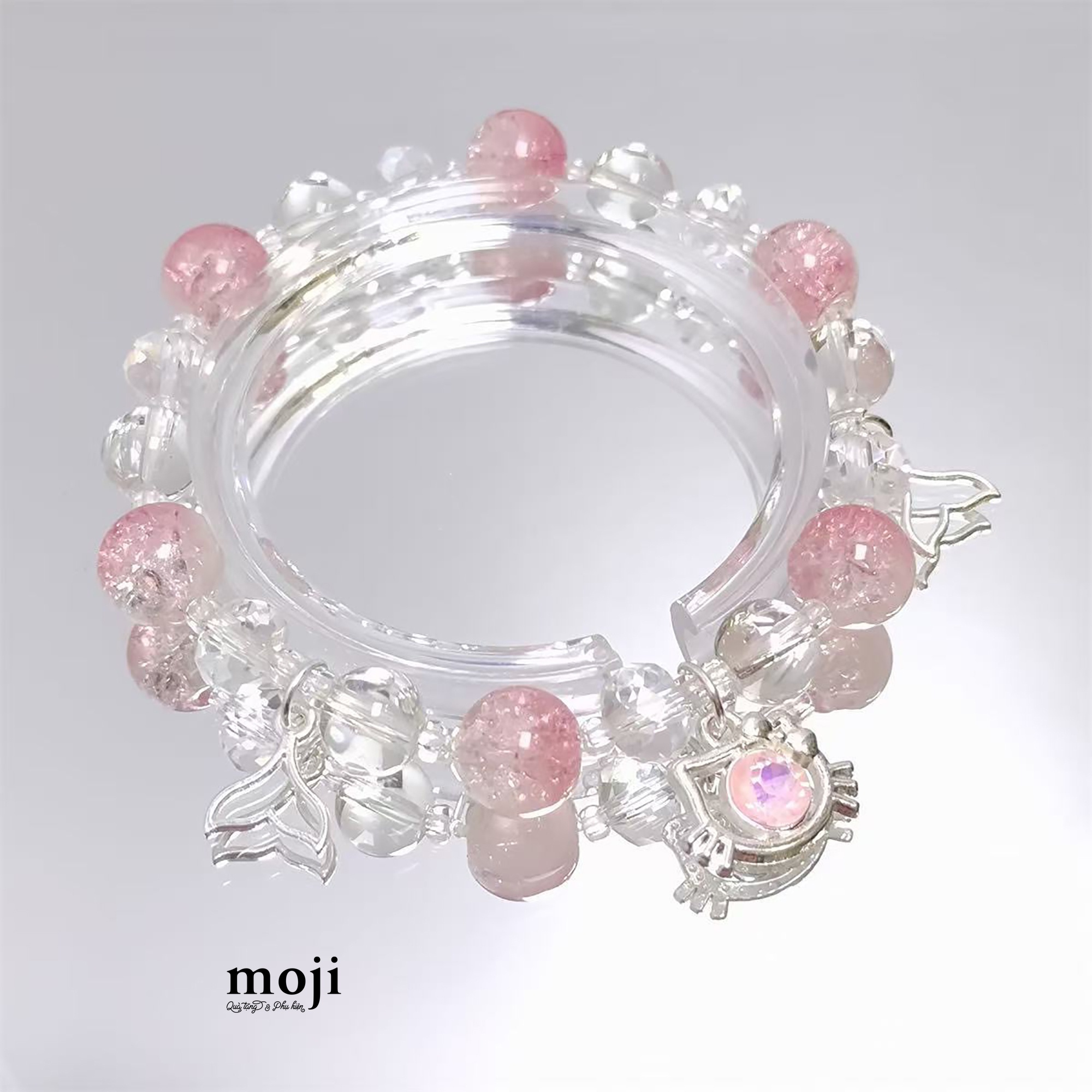Vòng tay MJ Cute cat face mermaid chuỗi hạt tròn phối màu