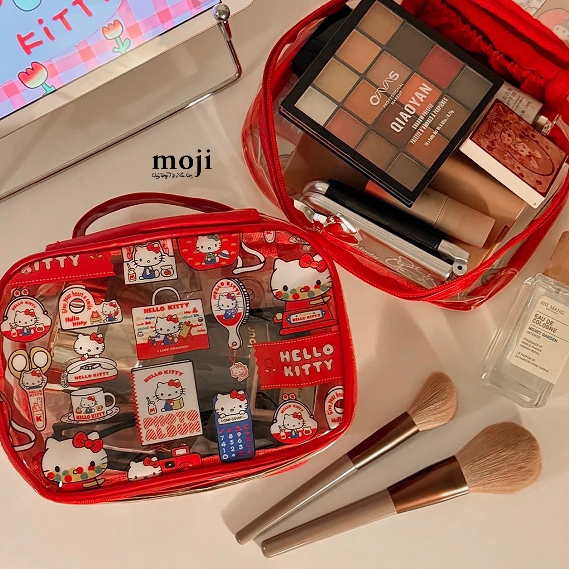Túi đa năng du lịch Sanrio family Hello Kitty đồ vật 7x14x20