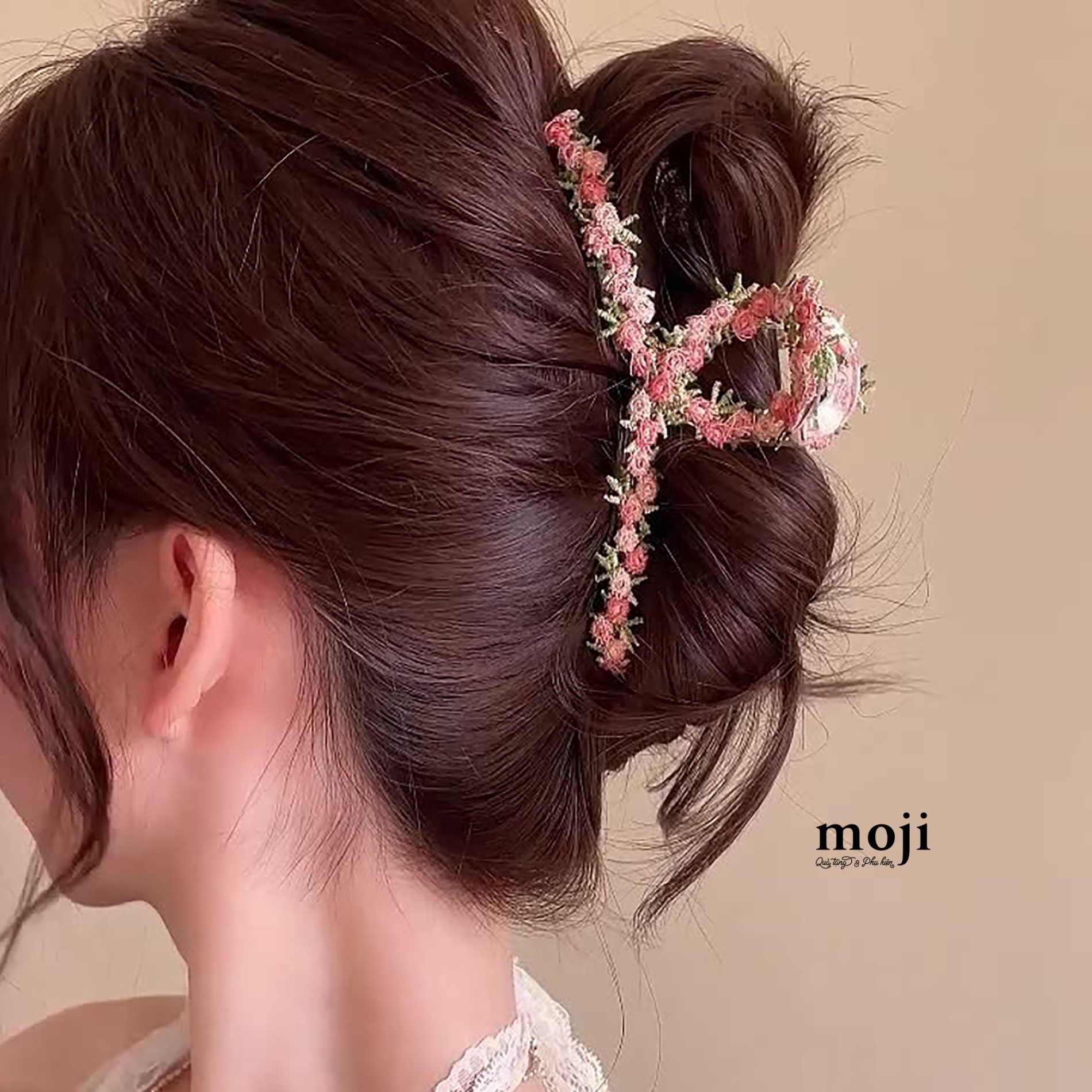Kẹp tóc càng cua vòng xoắn hoa nhỏ