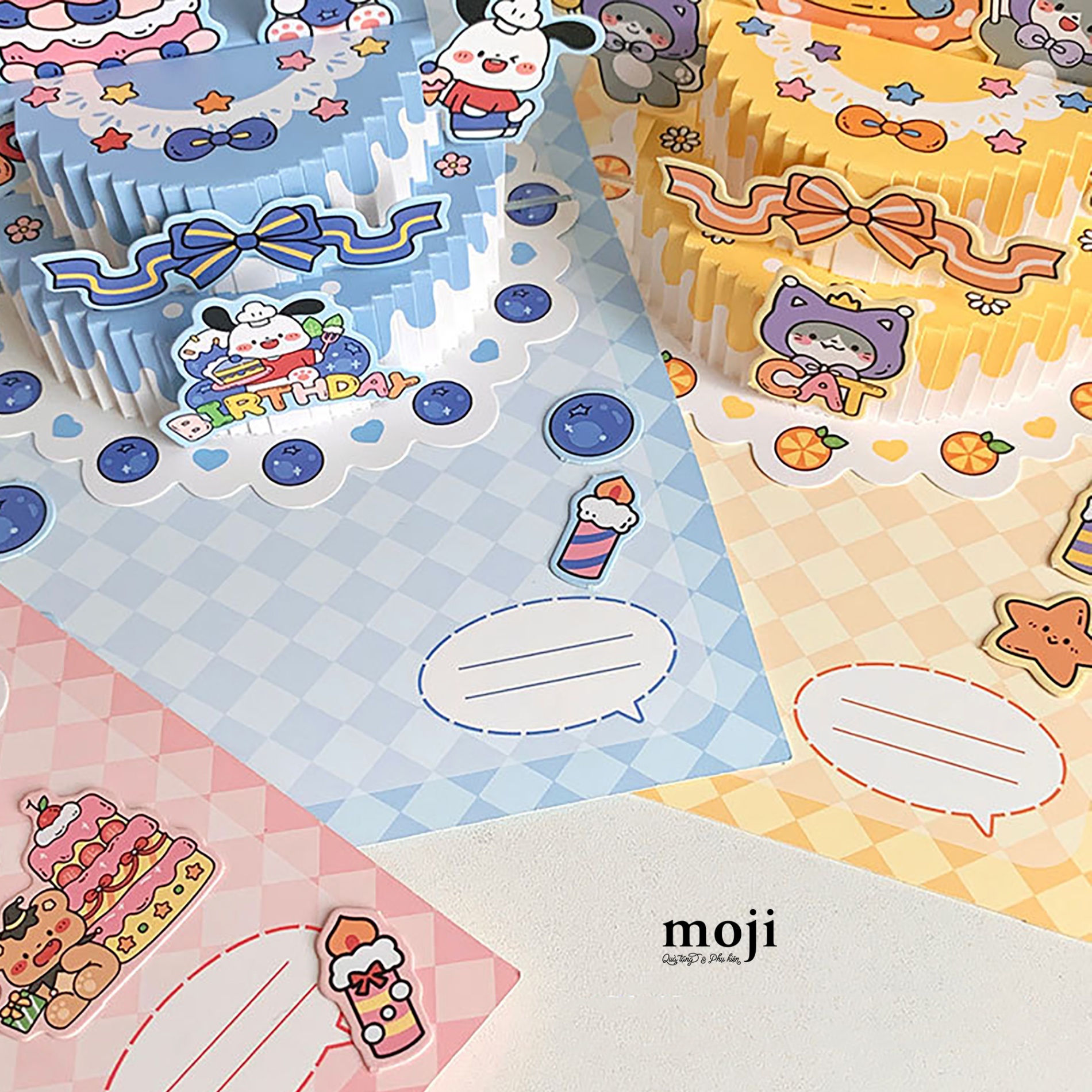 Thiệp 3D DIY Cute animal cake 15x16