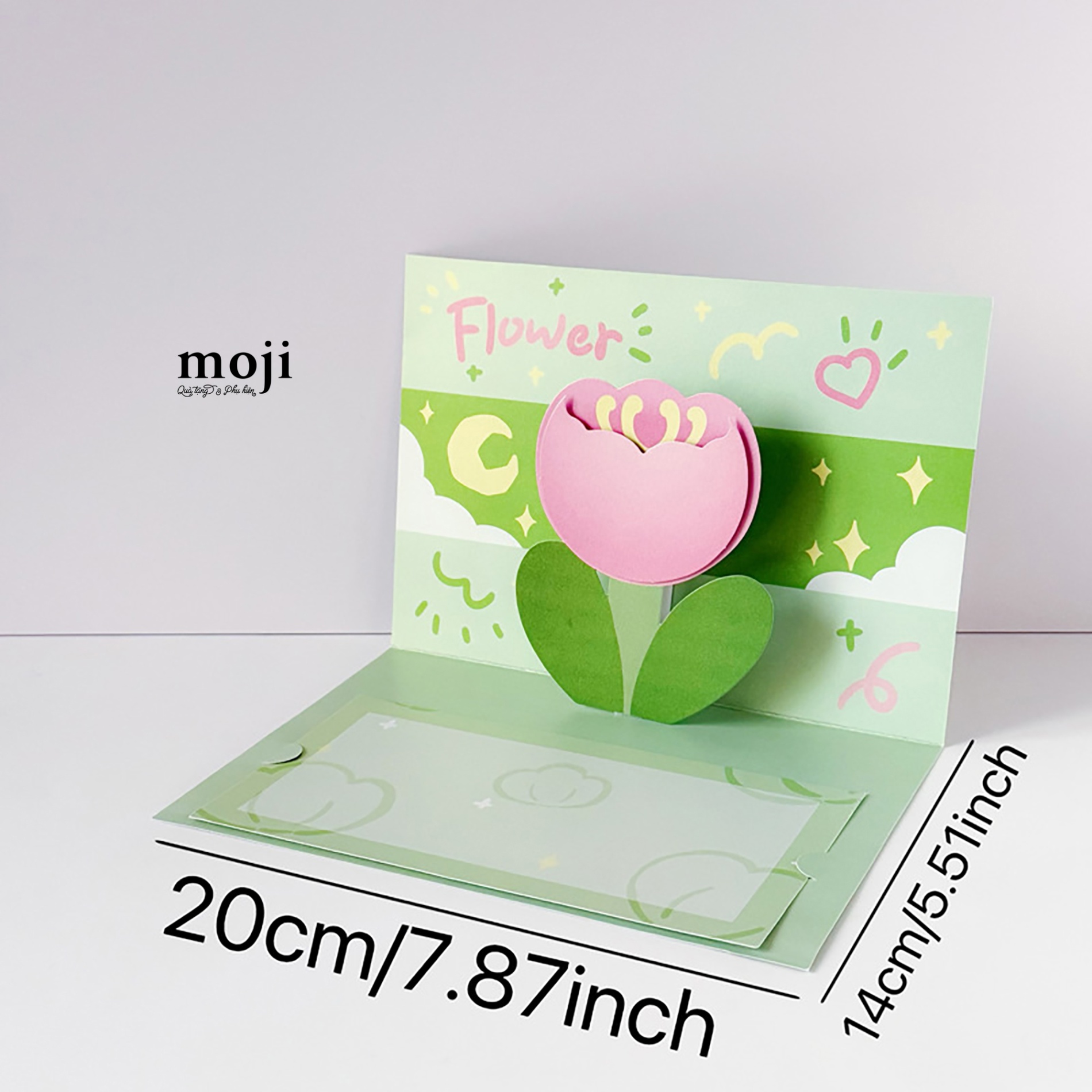 Thiệp 3D Flower luck 14x20