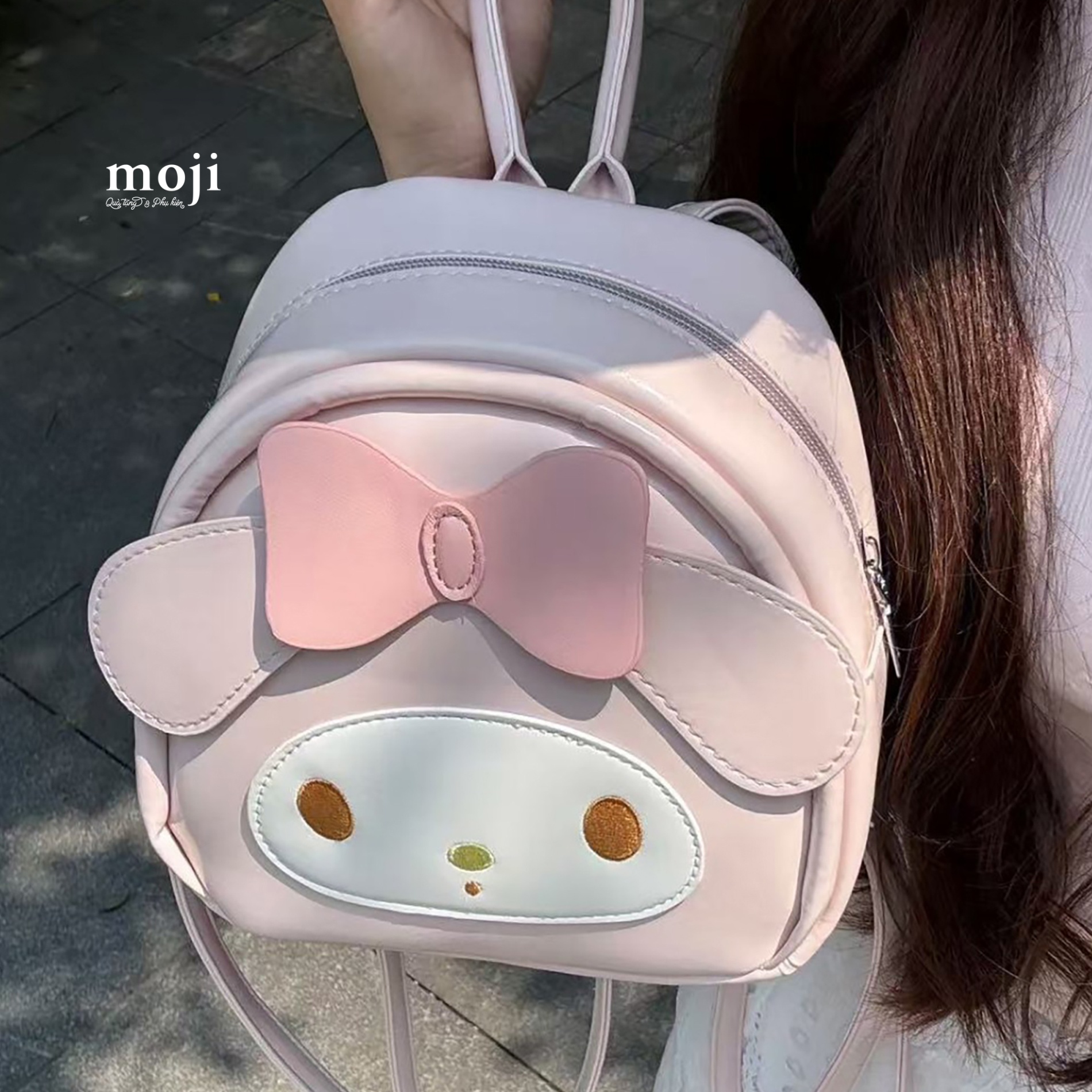 Balo da Sanrio family My Melody face bow có tai 10x18x18
