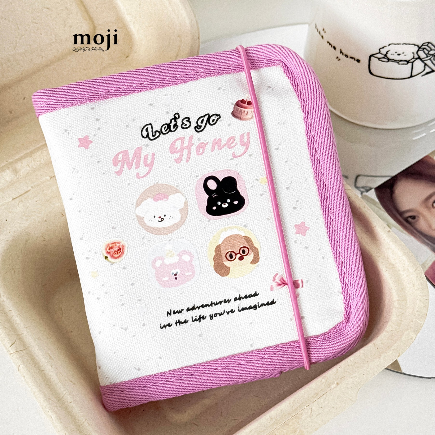 Album ảnh đựng card bìa vải Cute animal face my honey 11x13