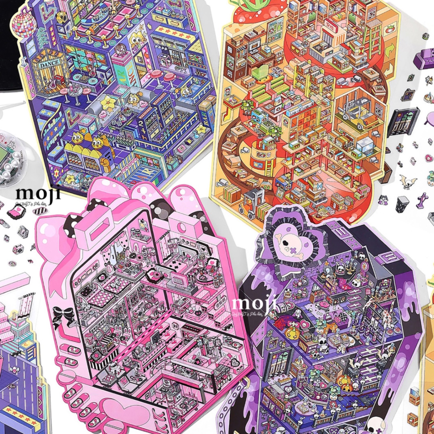 Sticker bảng MJ Build animal bên trong hộp đựng set3