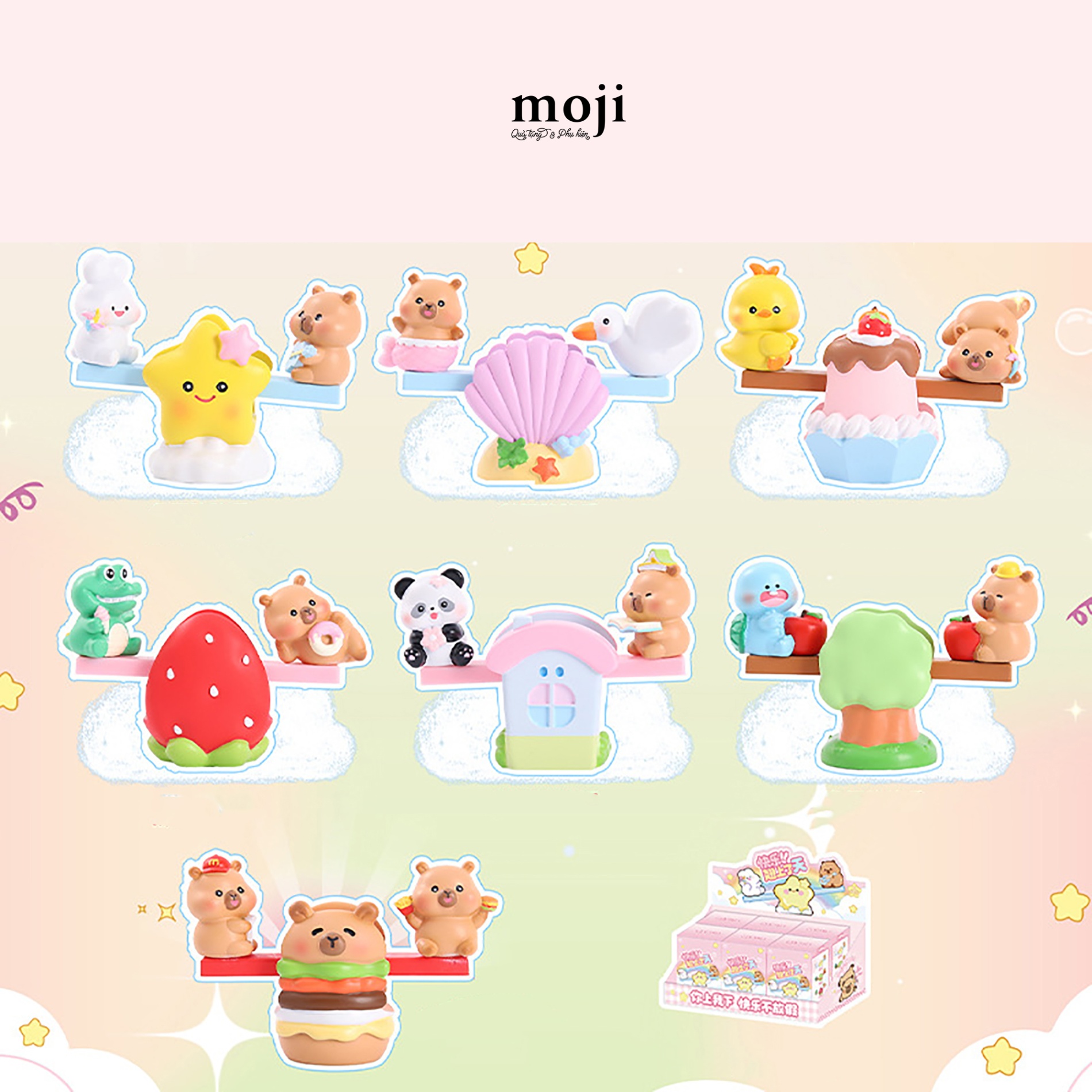 Blindbox tượng Capybara animal chơi bập bênh