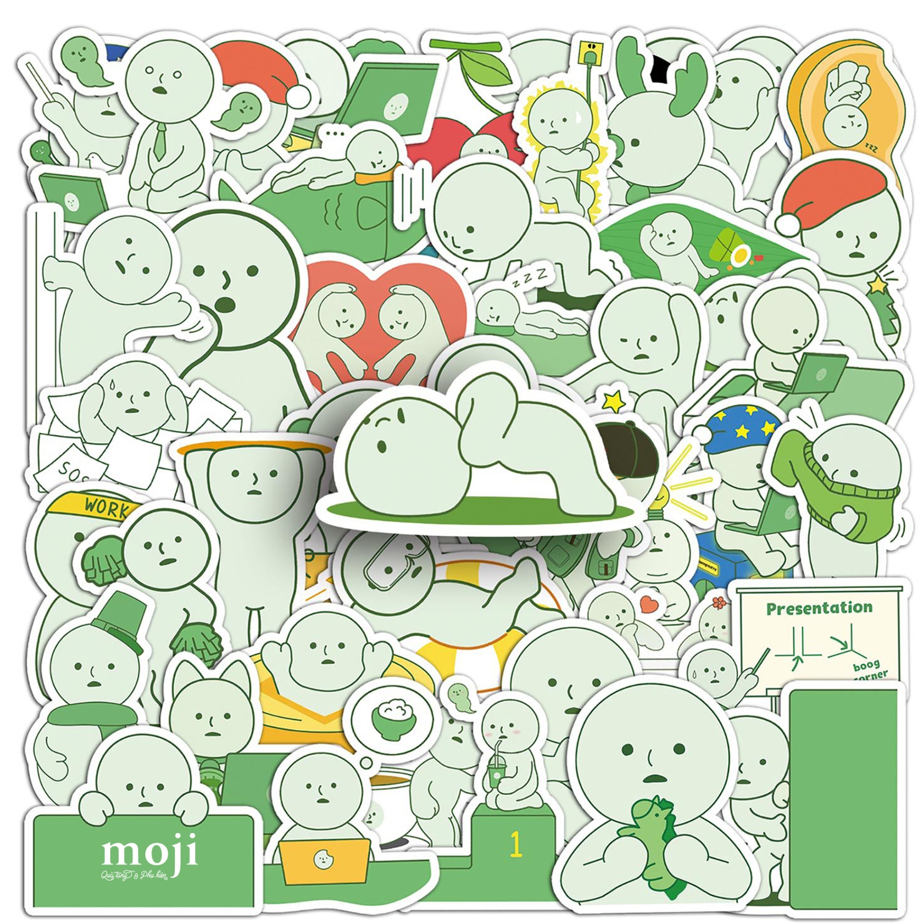 Sticker đa năng dán vali unoff Smiski activities không thấm nước set50