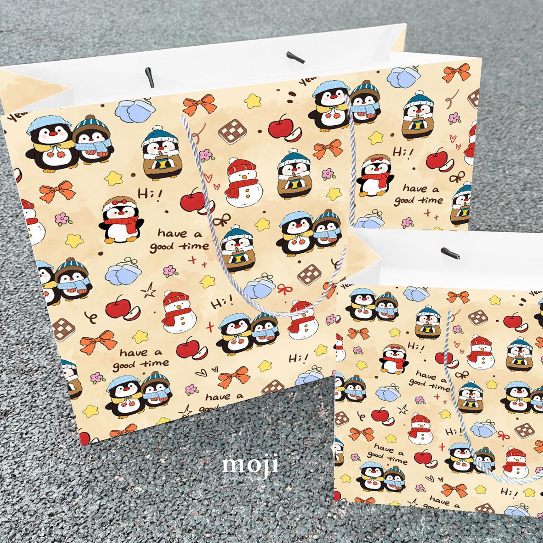 Bao túi quà Penguin chim cánh cụt have a good time 10x20x24