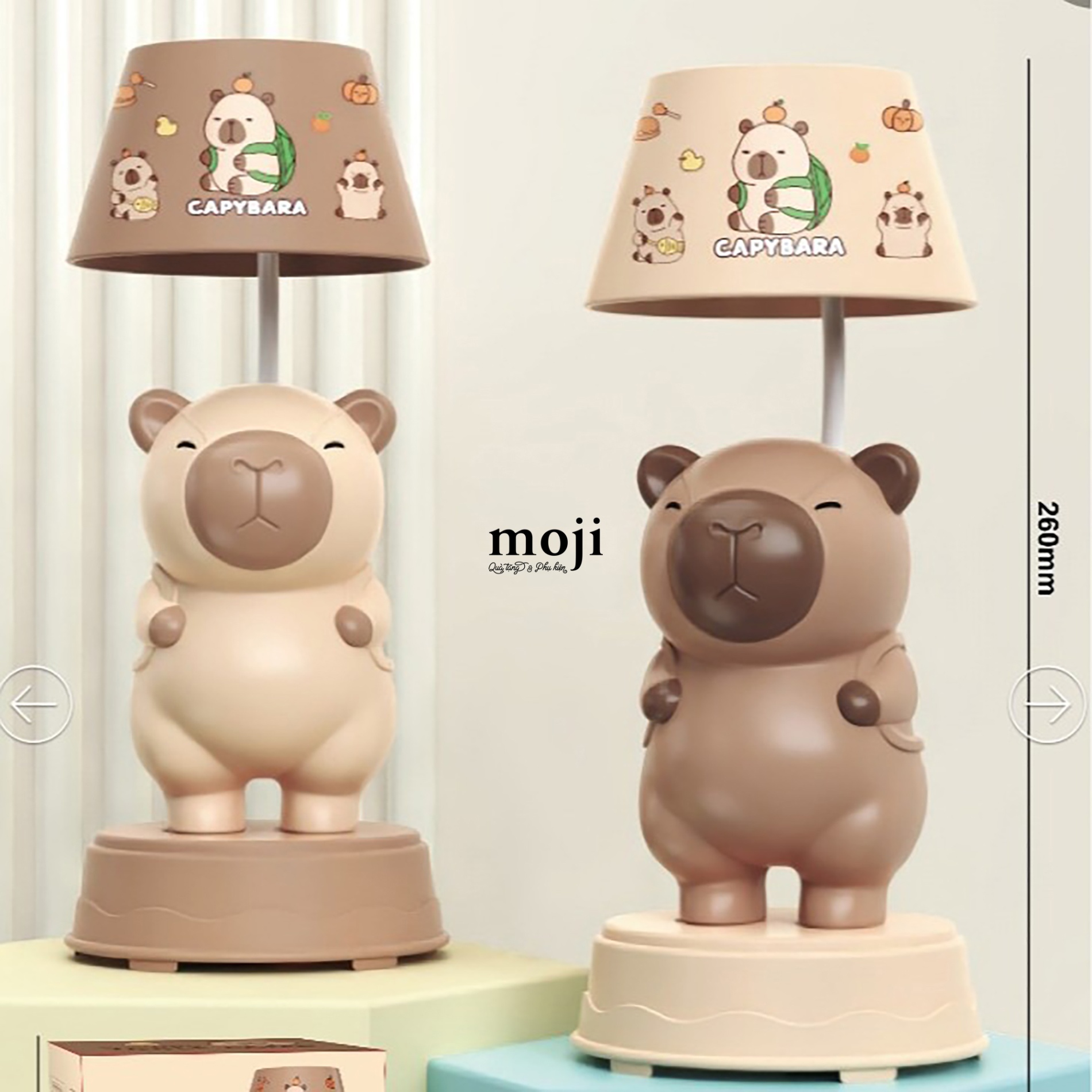 Đèn ngủ led đa năng Capybara đeo ba lô sạc tích điện kèm sticker 13x26