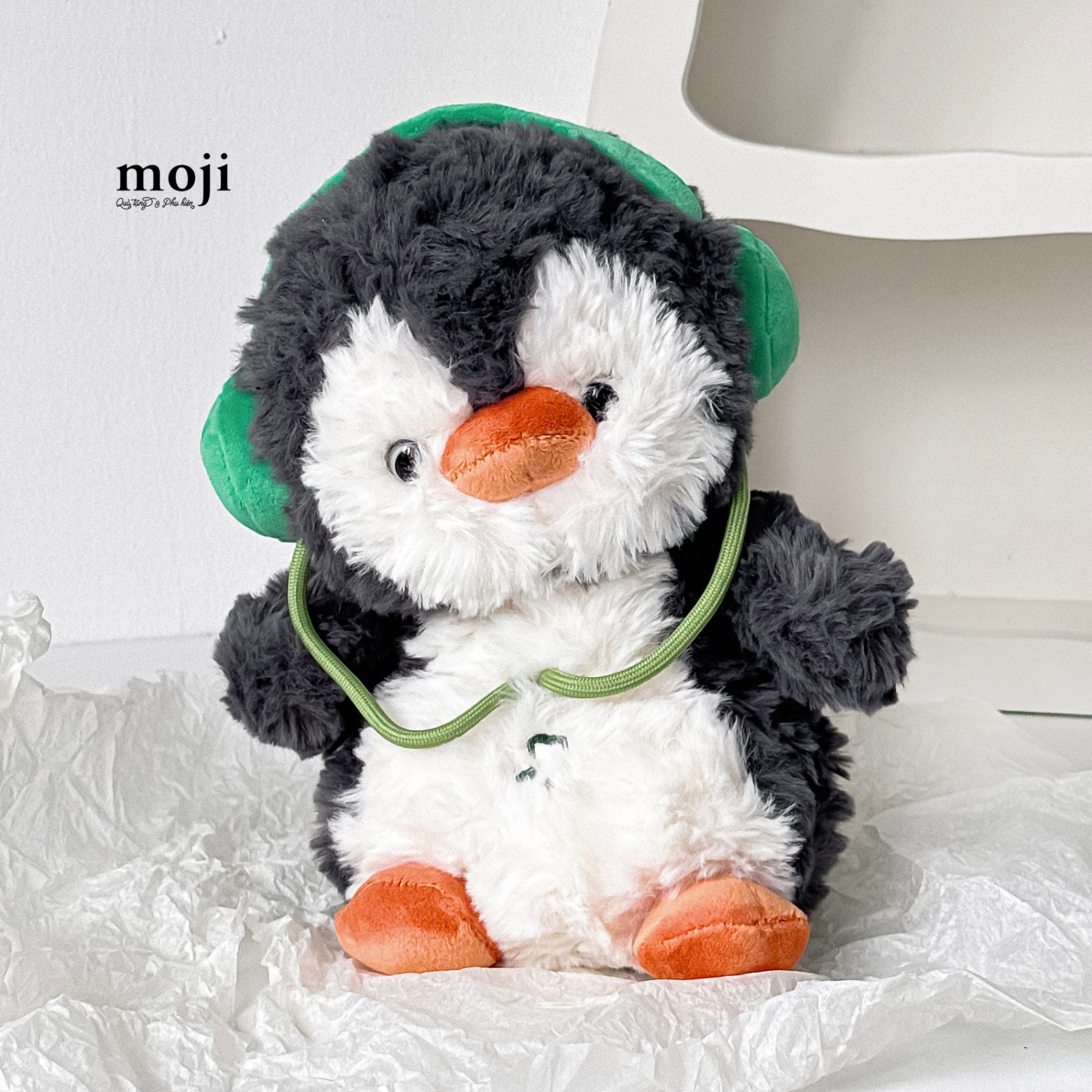 A.750 Đồ chơi trẻ em bằng vải: thú nhồi bông Penguin chim cánh cụt nghe nhạc 23cm