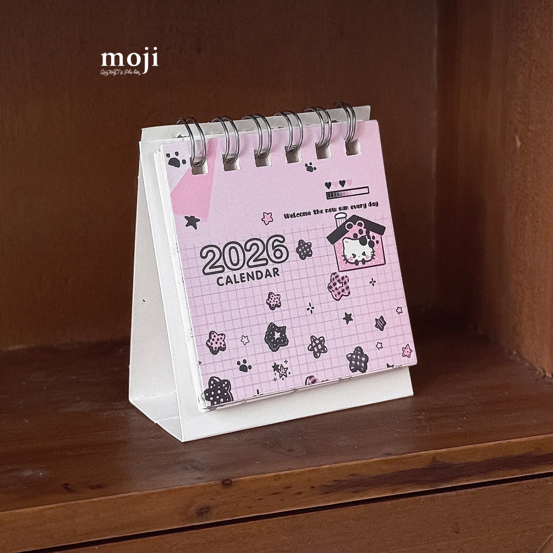 Lịch 2026 mini để bàn little cat in house star heart 3x6x8