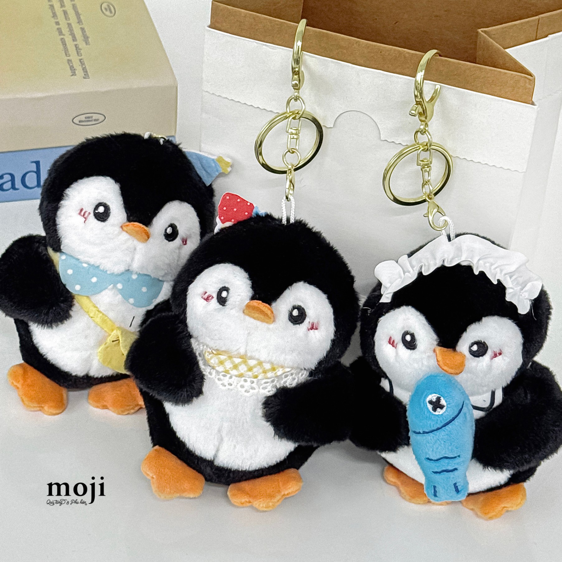 B.05A Móc khóa Penguin chim cánh cụt đeo phụ kiện