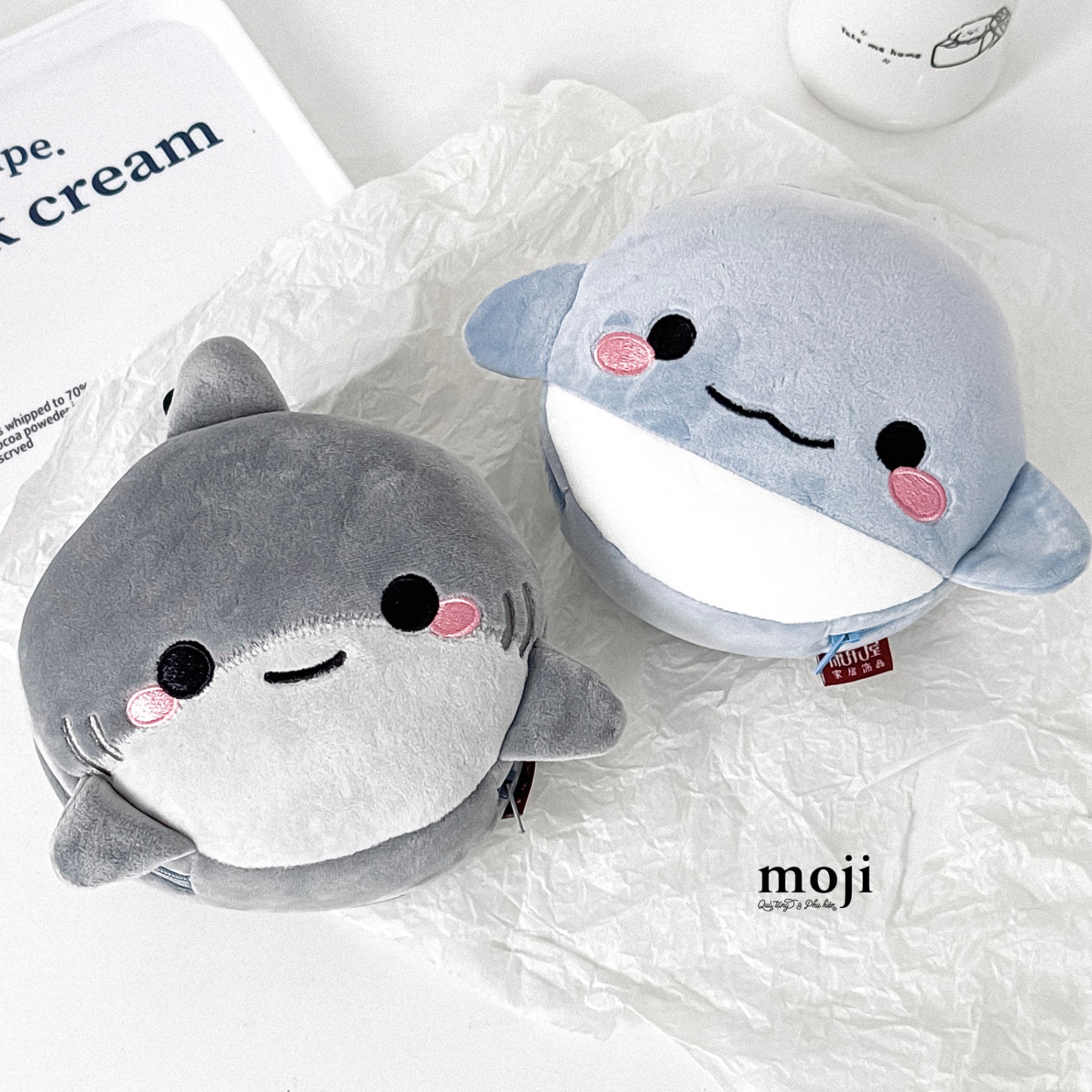 A.716 Miếng che bịt mắt khi ngủ kết hợp gối ngủ văn phòng mini, loại 2 trong 1 Fish dolphin shark face má hồng