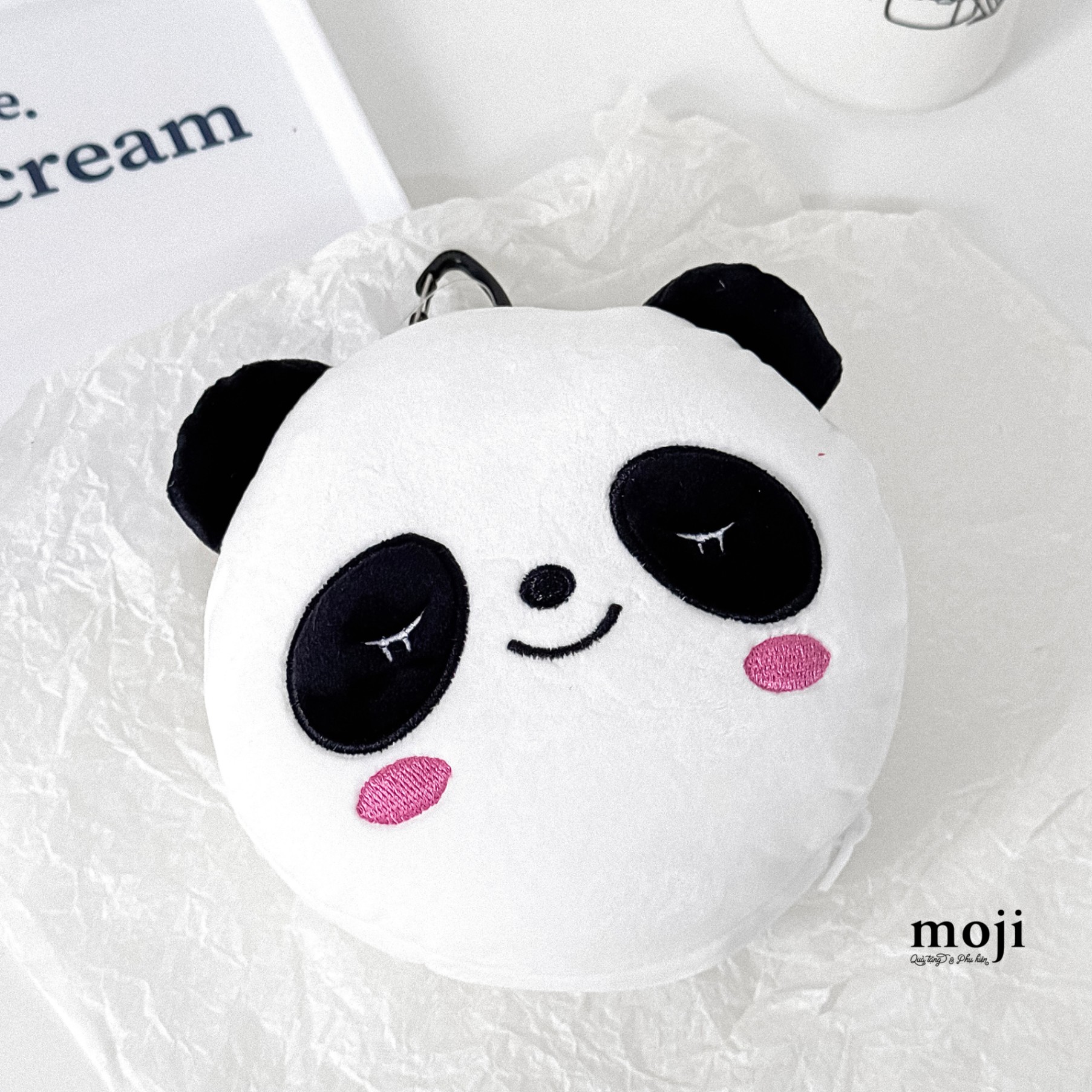 A.716 Miếng che bịt mắt khi ngủ kết hợp gối ngủ văn phòng mini, loại 2 trong 1 Gấu trúc panda bear face má hồng có tai