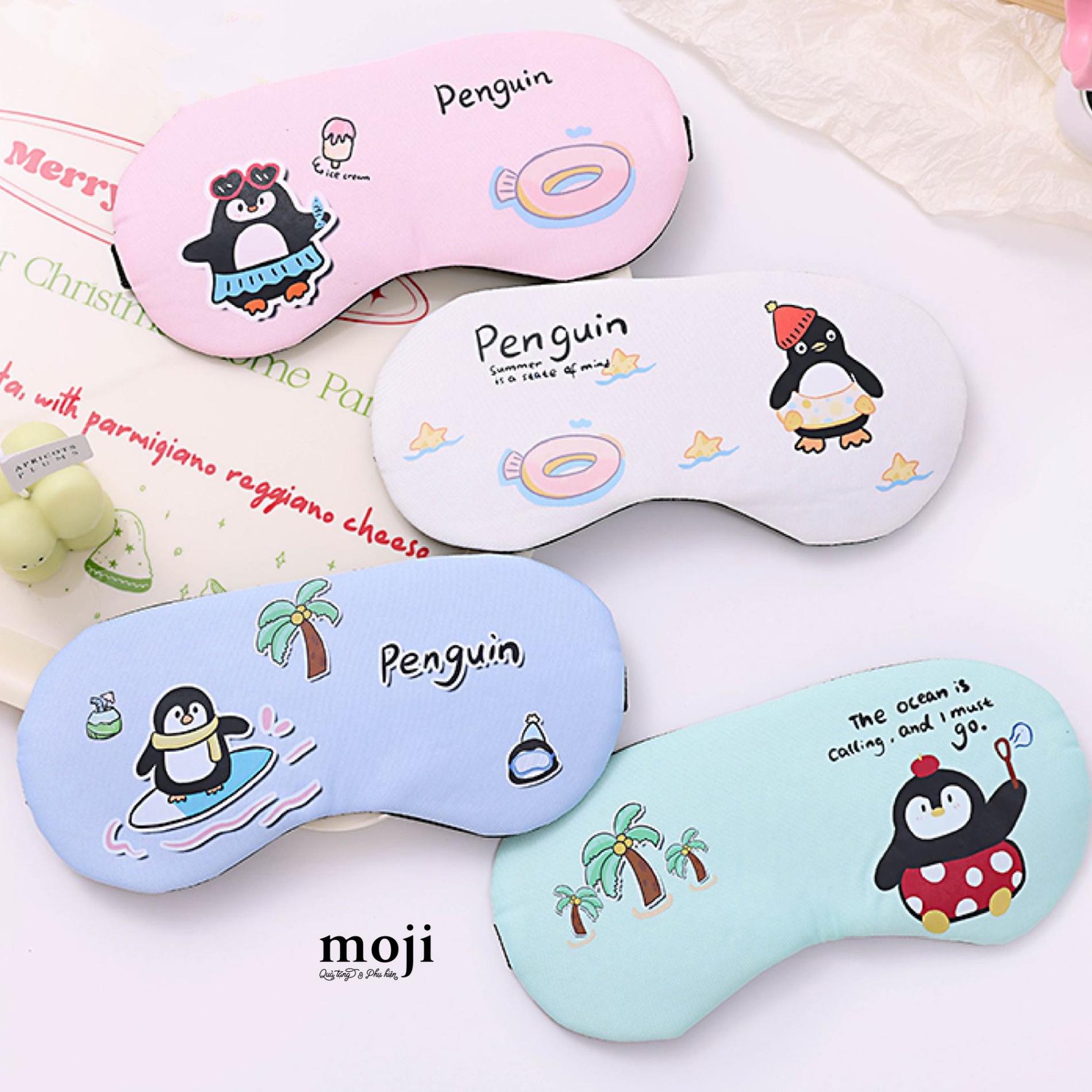 A.080 Miếng che bịt mắt khi ngủ Penguin chim cánh cụt summer time