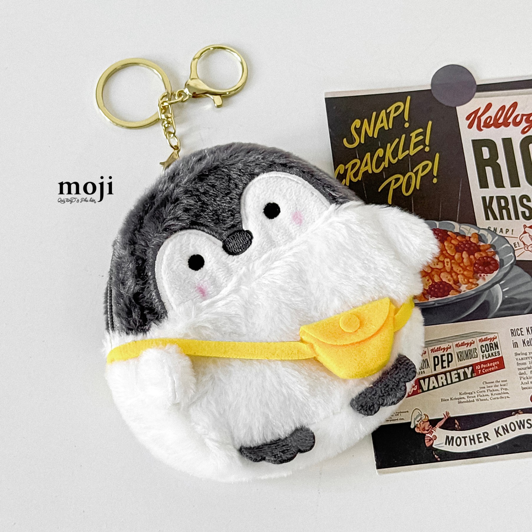 A.830 Ví đựng tiền Penguin chim cánh cụt đeo túi 12x13