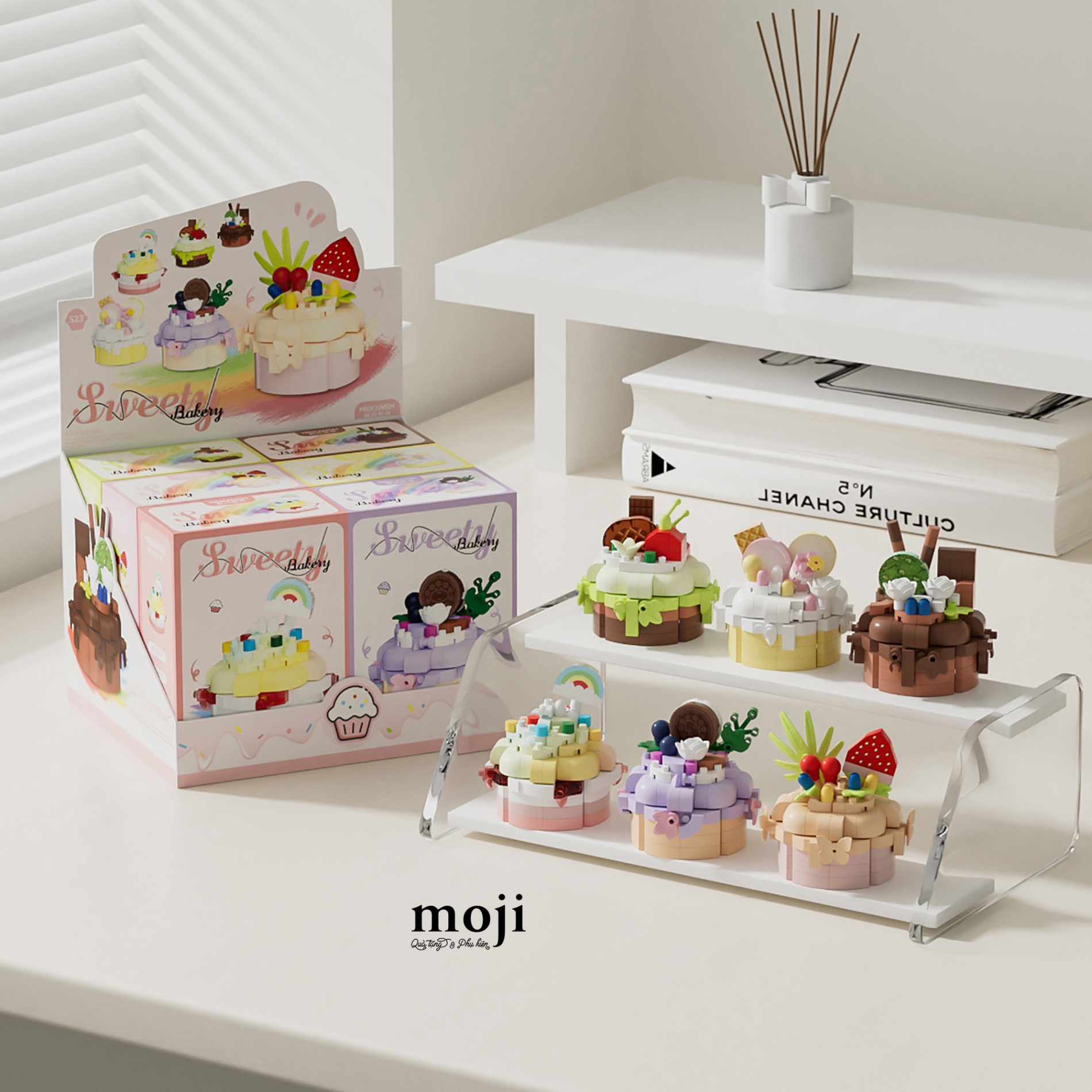 Đồ chơi xếp hình Sweety bakery bánh ngọt 4x5x5 set6